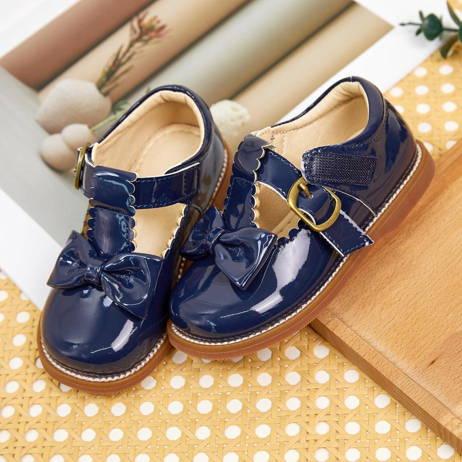 imageKiderence Toddler Girls Mary Jane Dress Shoes Little Girls School Oxford FlatsCk339 Blue
