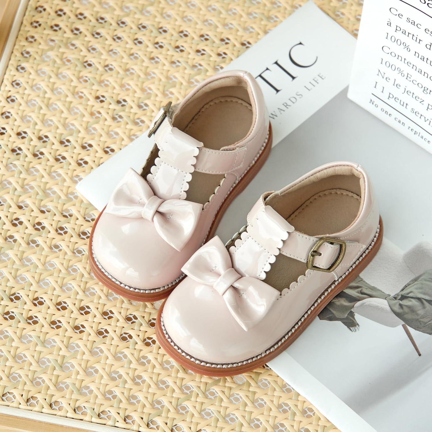 imageKiderence Toddler Girls Mary Jane Dress Shoes Little Girls School Oxford FlatsCk339 Nude