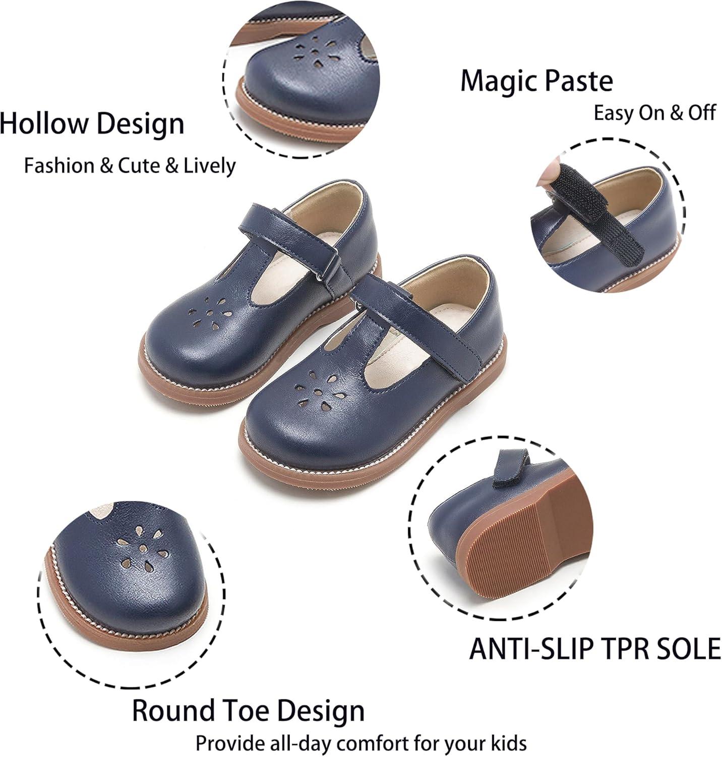 imageKiderence Toddler Girls Mary Jane Dress Shoes Little Girls School Oxford FlatsCk391 Blue