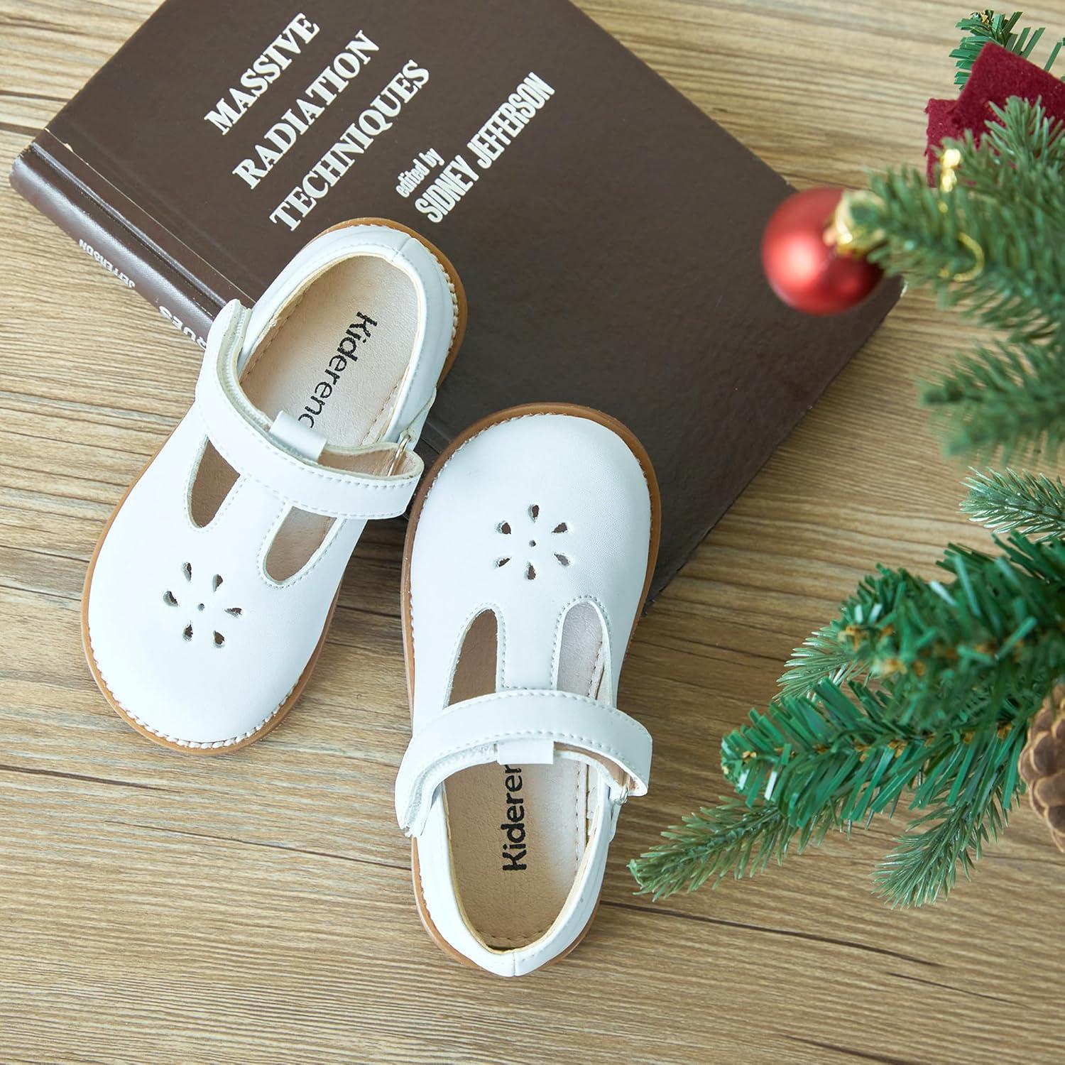 imageKiderence Toddler Girls Mary Jane Dress Shoes Little Girls School Oxford FlatsCk391 White