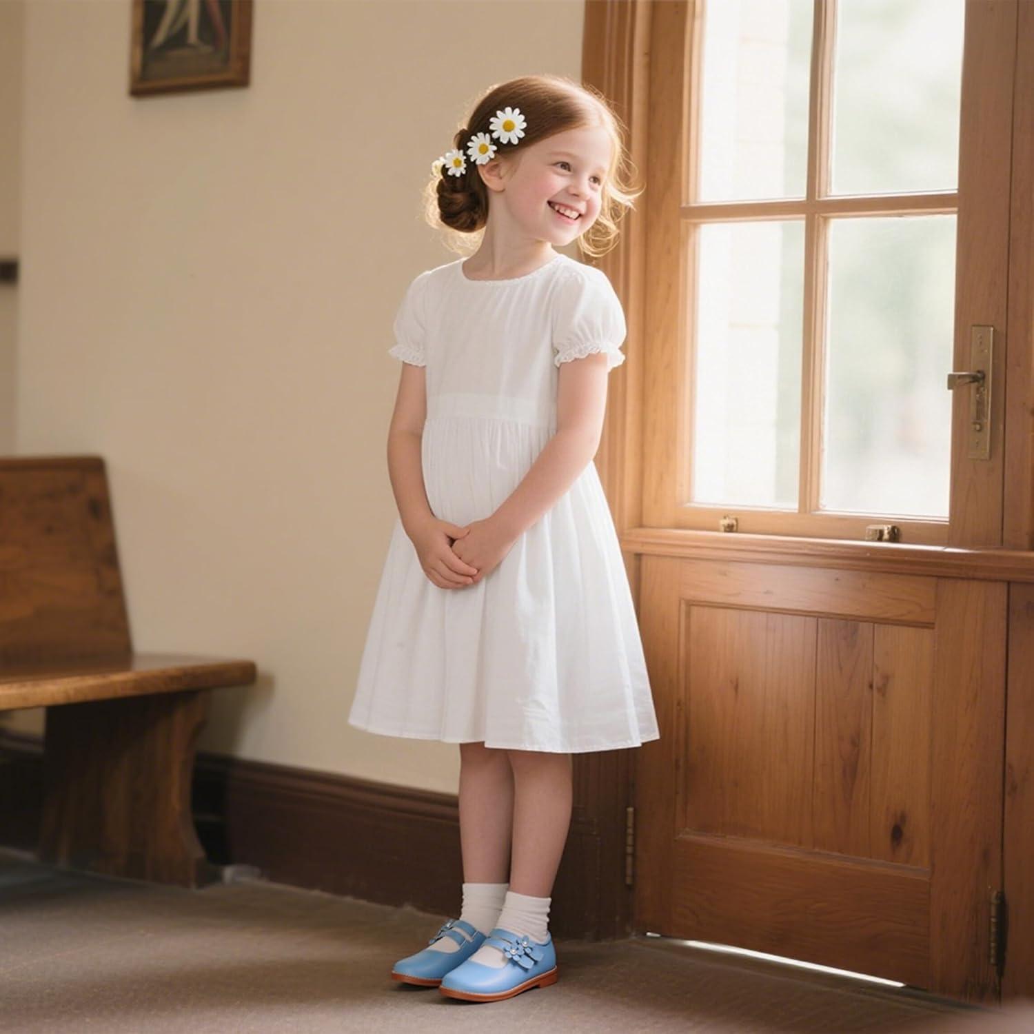 imageKiderence Toddler Girls Mary Jane Dress Shoes Little Girls School Oxford FlatsCk509 Blue