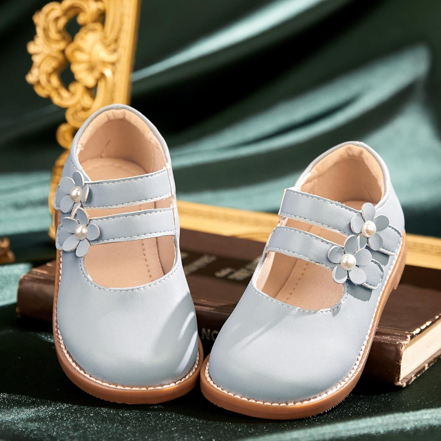 imageKiderence Toddler Girls Mary Jane Dress Shoes Little Girls School Oxford FlatsCk509 Blue