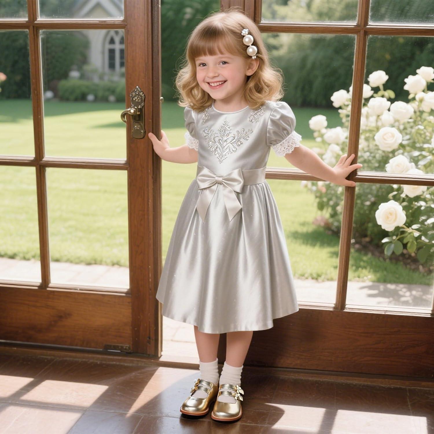 imageKiderence Toddler Girls Mary Jane Dress Shoes Little Girls School Oxford FlatsCk509 Gold