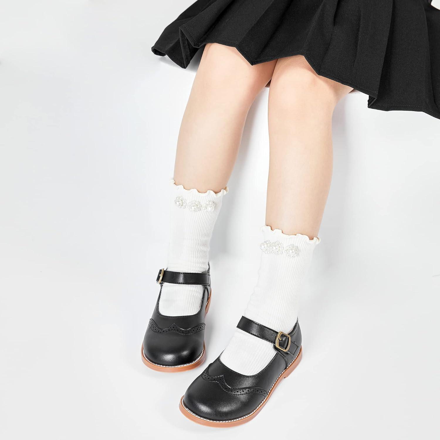 imageKiderence Toddler Girls Mary Jane Dress Shoes Little Girls School Oxford FlatsF670 Black