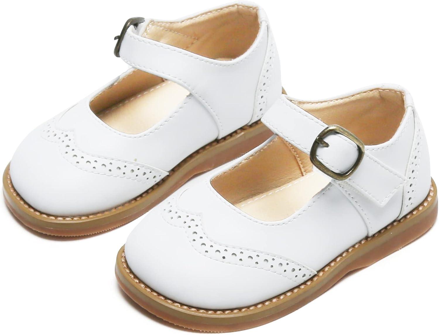 imageKiderence Toddler Girls Mary Jane Dress Shoes Little Girls School Oxford FlatsF670 White