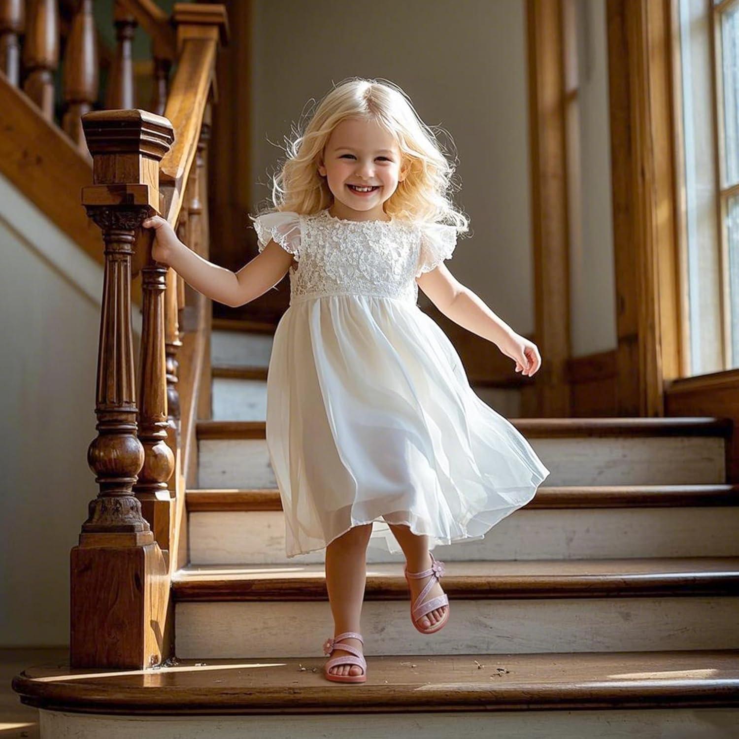 imageKiderence Toddler Girls Pink Floral Sandals Girls Casual Flat Sandals with Ankle StrapCk540 Pink