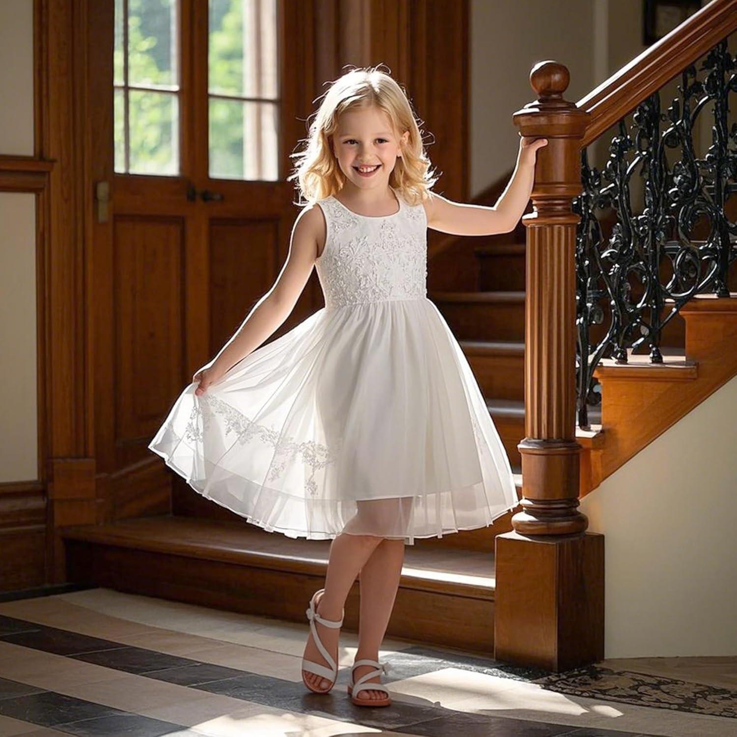 imageKiderence Toddler Girls Pink Floral Sandals Girls Casual Flat Sandals with Ankle StrapCk540 White