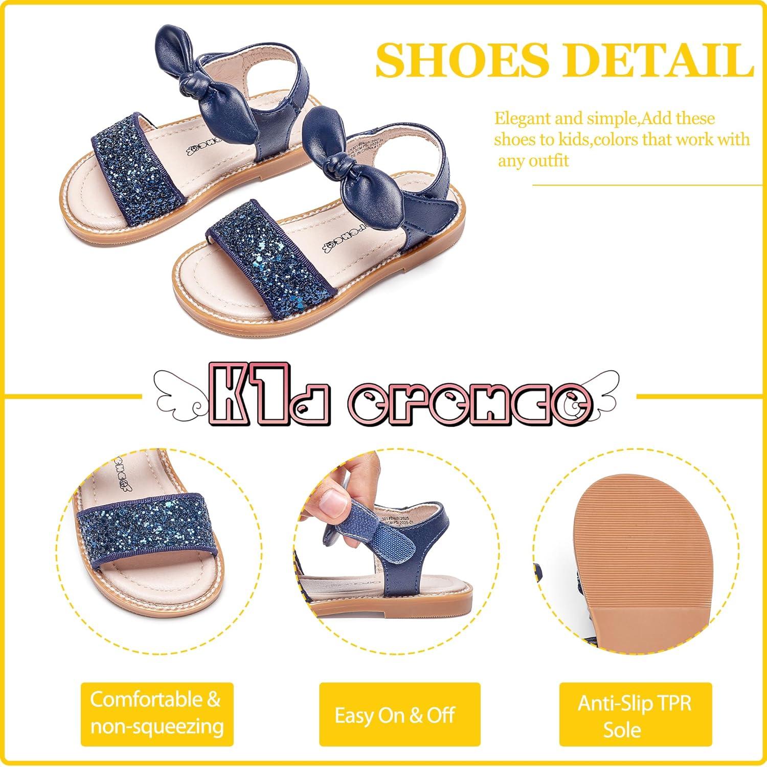 imageKiderence Toddler Girls Sandals Little Girls Kids Summer Shoes Toddler SandalsCk301 Blue