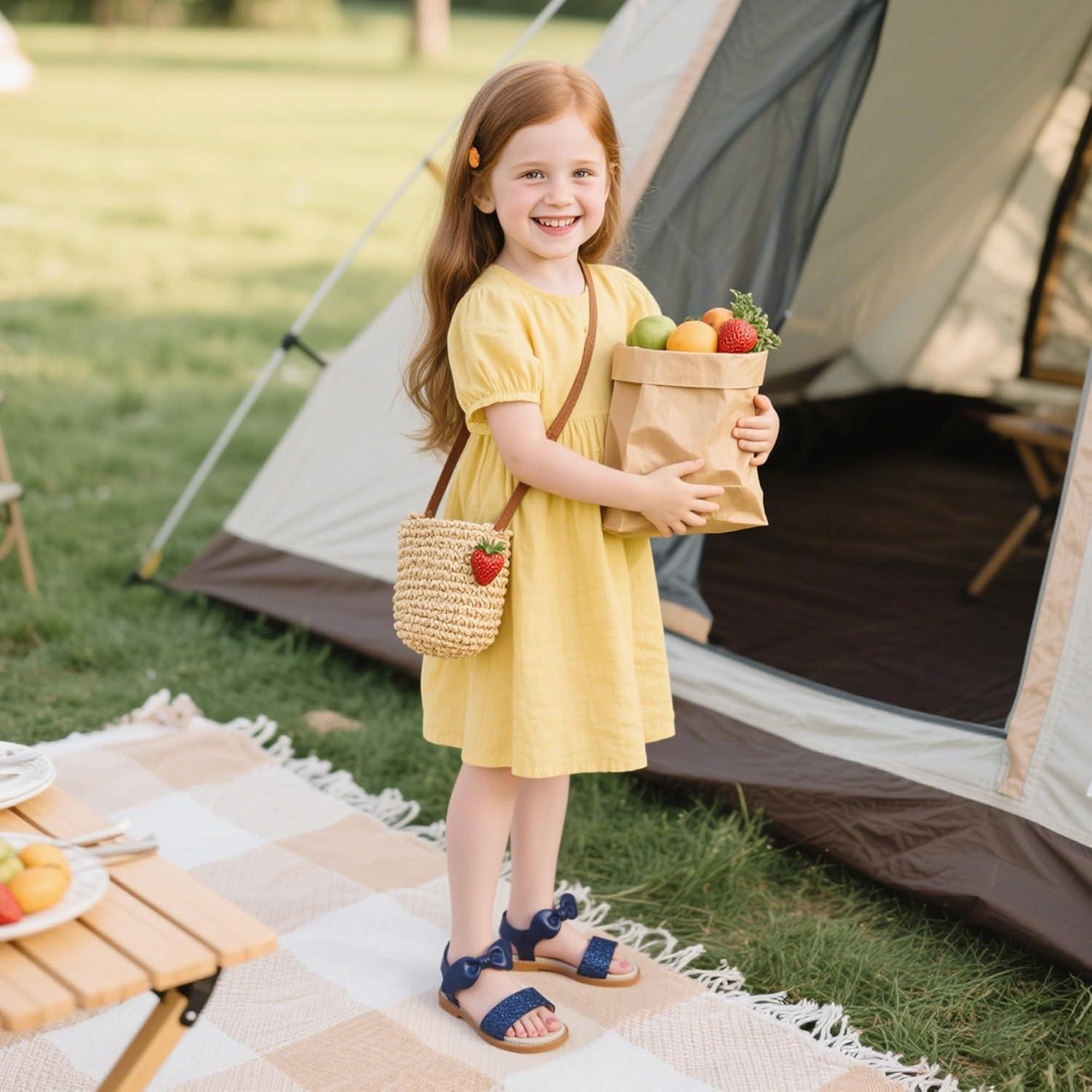 imageKiderence Toddler Girls Sandals Little Girls Kids Summer Shoes Toddler SandalsCk301 Blue