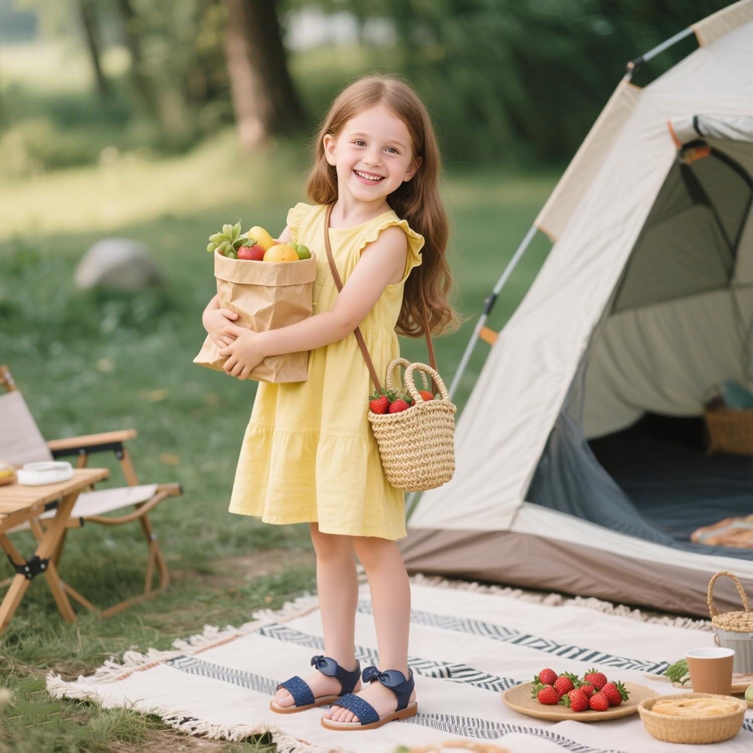 imageKiderence Toddler Girls Sandals Little Girls Kids Summer Shoes Toddler SandalsCk301 Blue