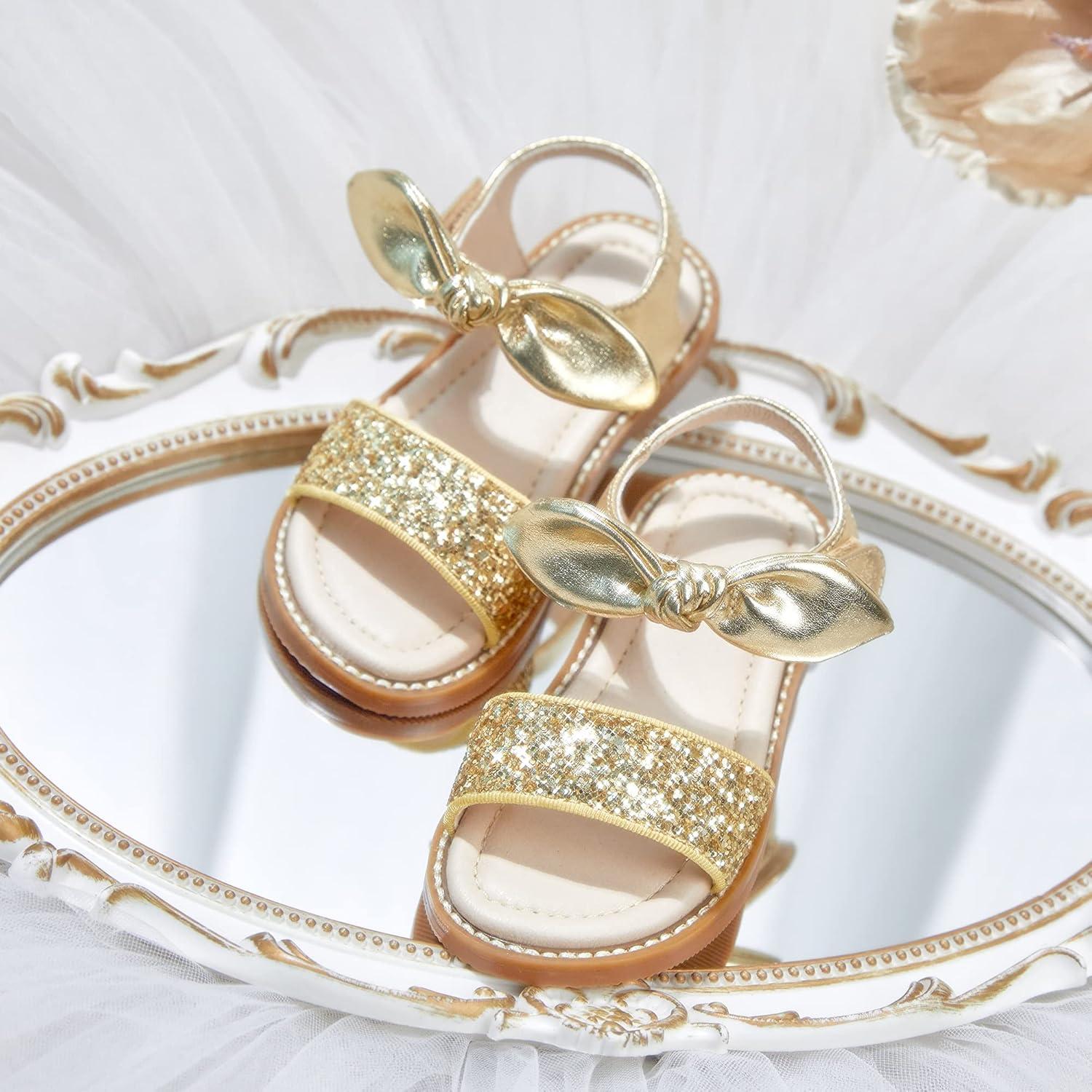 imageKiderence Toddler Girls Sandals Little Girls Kids Summer Shoes Toddler SandalsCk301 Gold