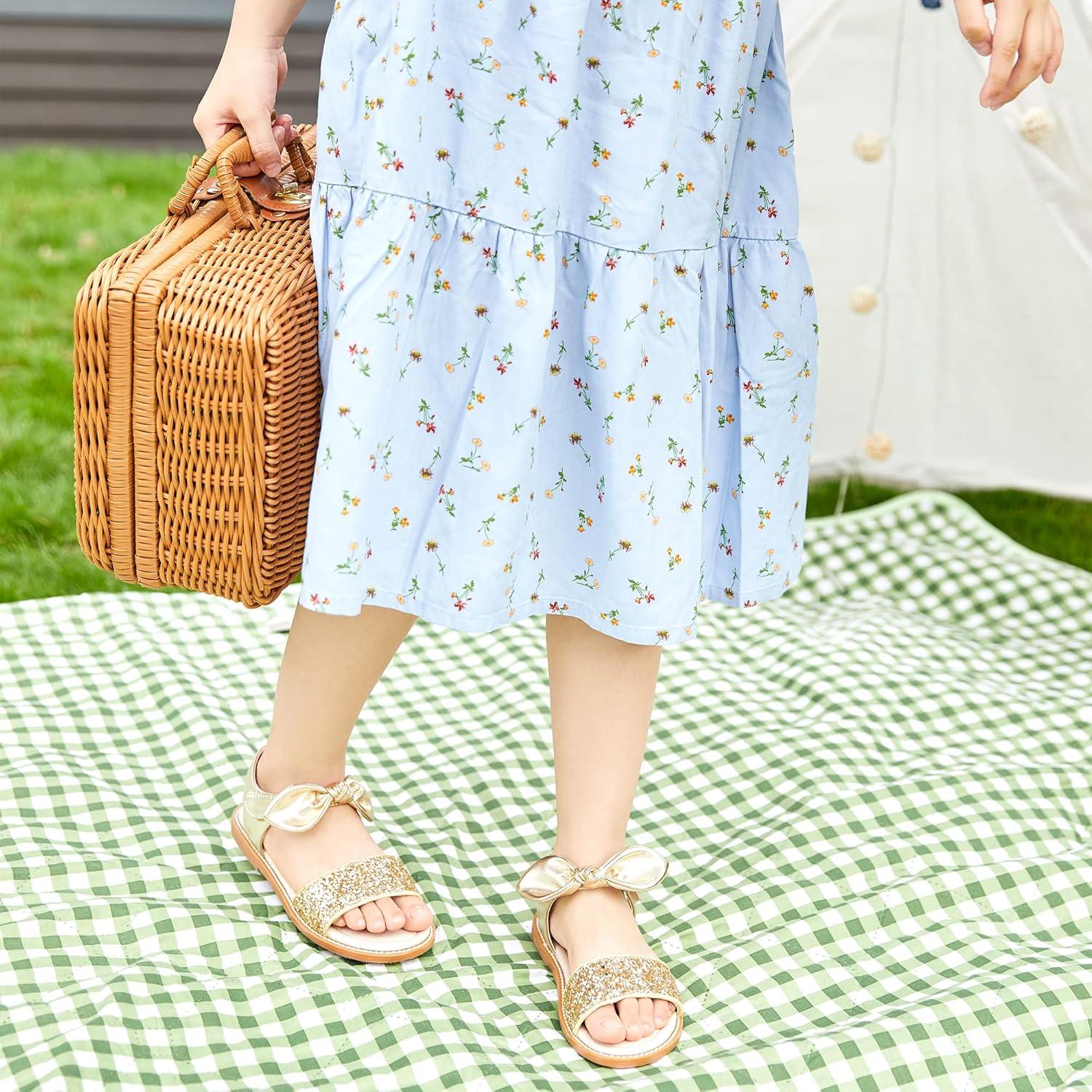 imageKiderence Toddler Girls Sandals Little Girls Kids Summer Shoes Toddler SandalsCk301 Gold