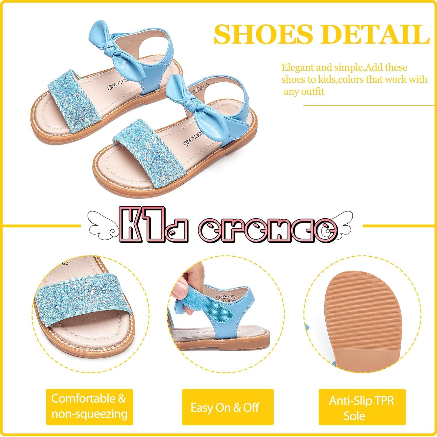 imageKiderence Toddler Girls Sandals Little Girls Kids Summer Shoes Toddler SandalsCk301 Light Blue