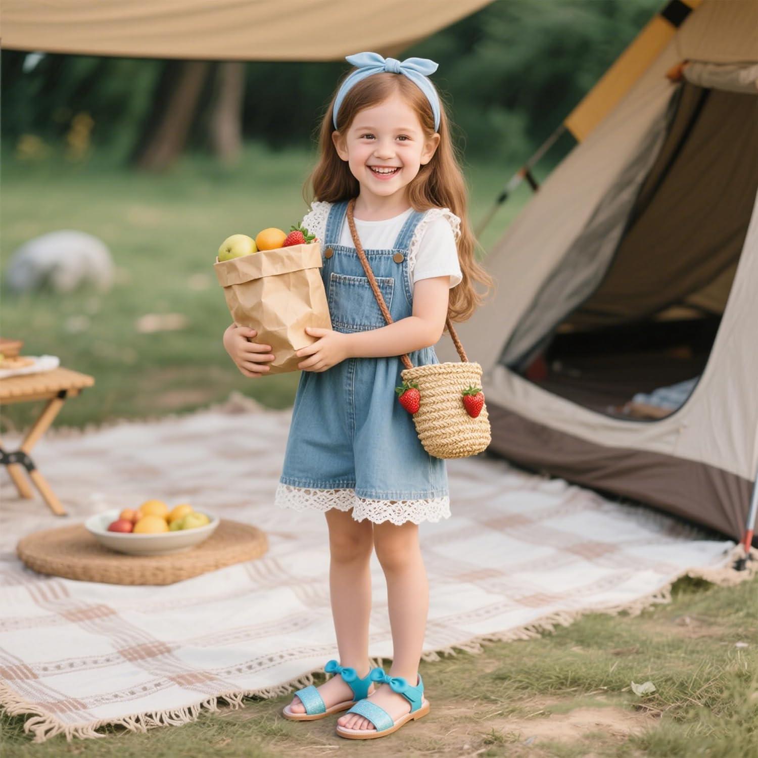 imageKiderence Toddler Girls Sandals Little Girls Kids Summer Shoes Toddler SandalsCk301 Light Blue