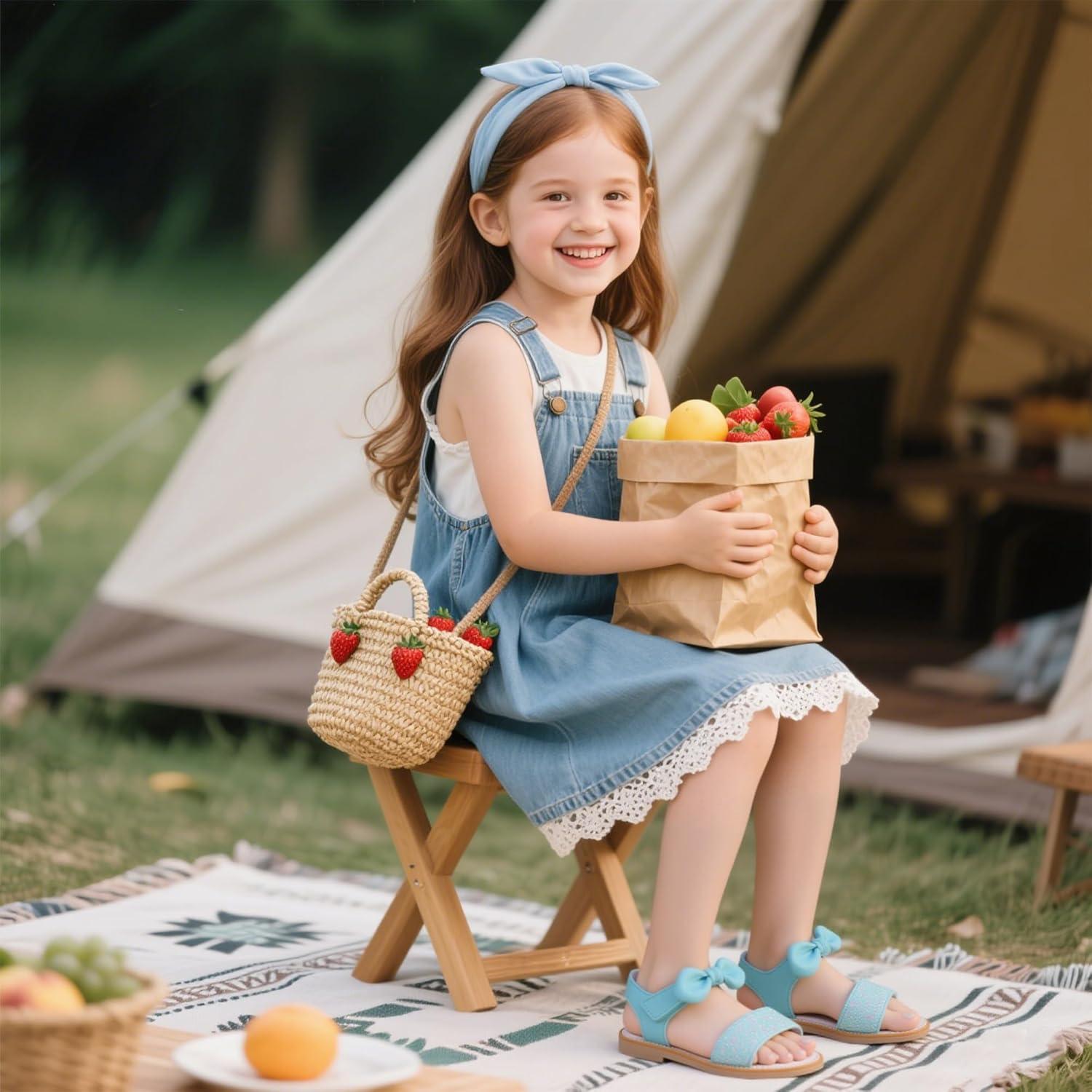 imageKiderence Toddler Girls Sandals Little Girls Kids Summer Shoes Toddler SandalsCk301 Light Blue