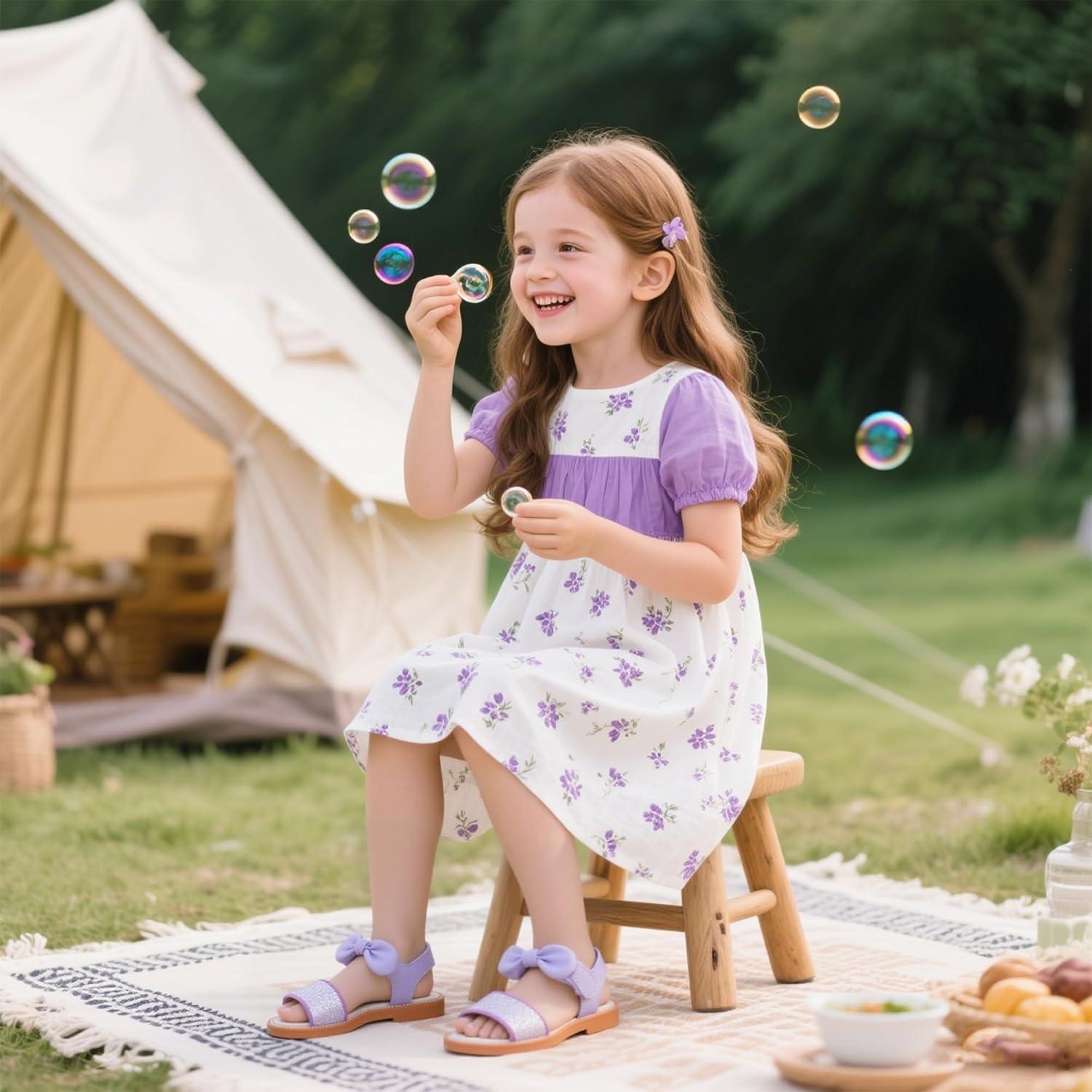 imageKiderence Toddler Girls Sandals Little Girls Kids Summer Shoes Toddler SandalsCk301 Purple