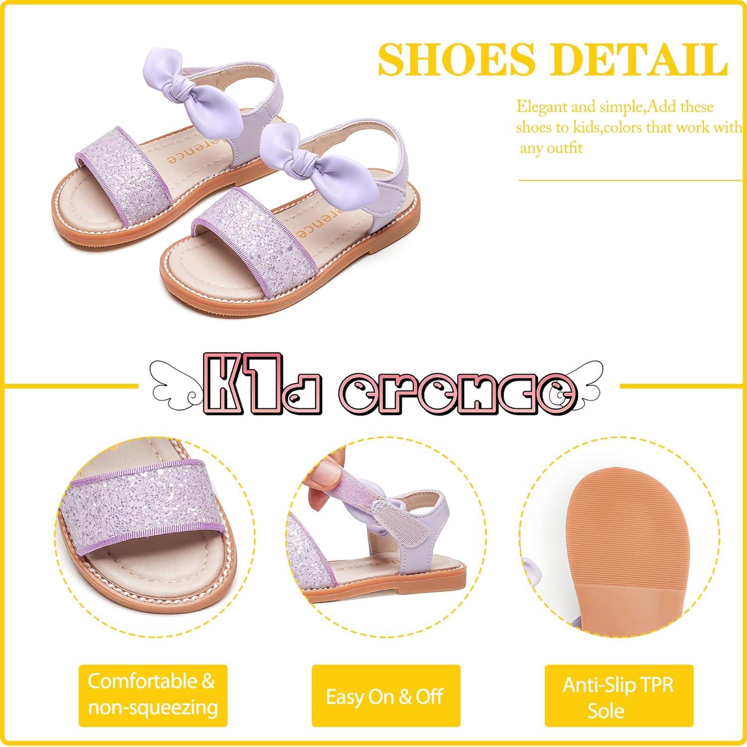 imageKiderence Toddler Girls Sandals Little Girls Kids Summer Shoes Toddler SandalsCk301 Purple