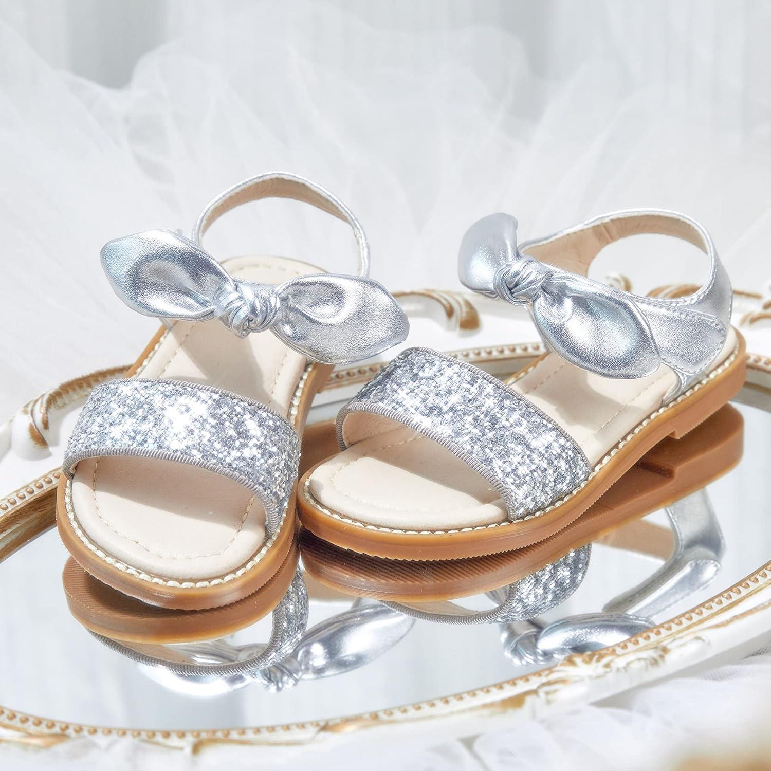 imageKiderence Toddler Girls Sandals Little Girls Kids Summer Shoes Toddler SandalsCk301 Silver