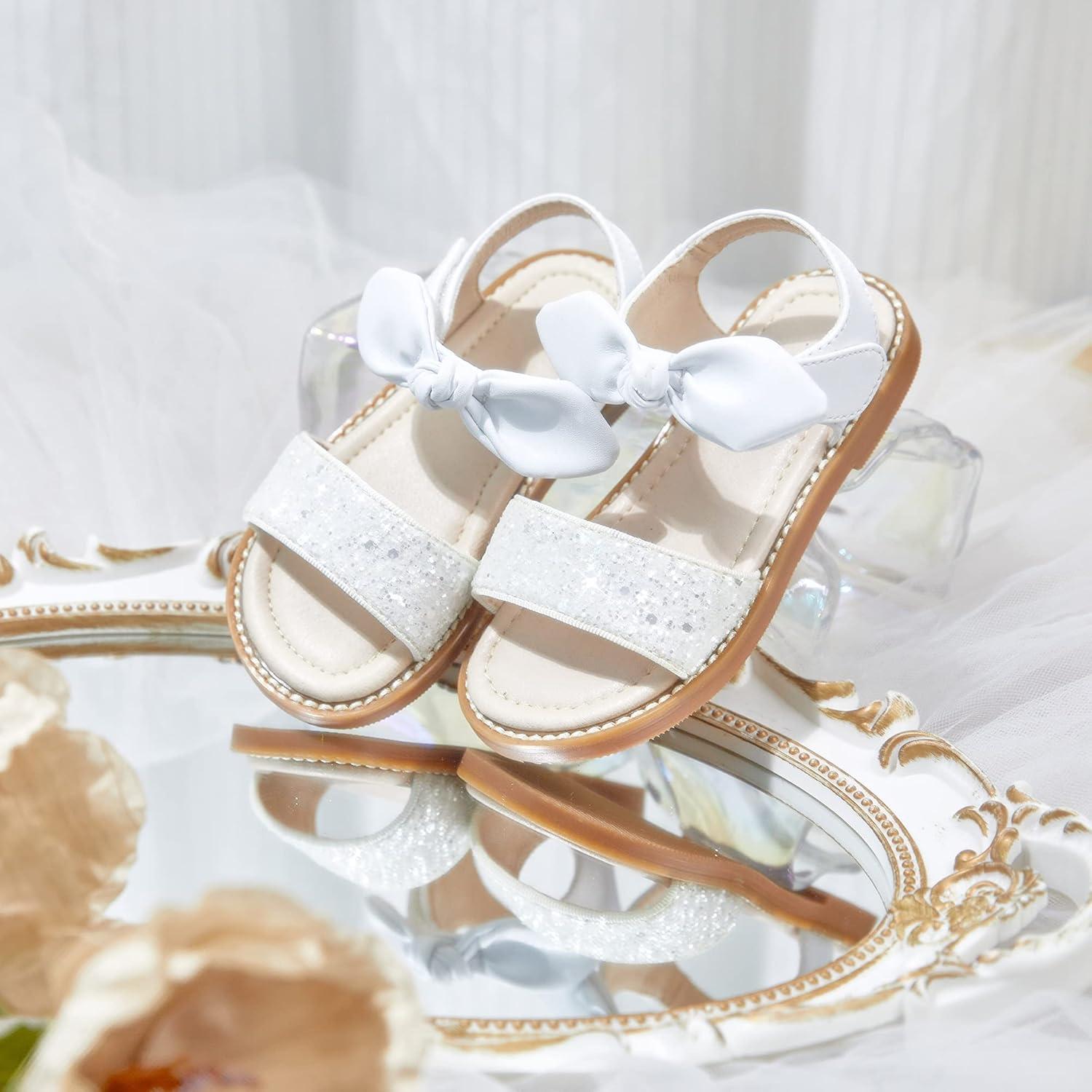 imageKiderence Toddler Girls Sandals Little Girls Kids Summer Shoes Toddler SandalsCk301 White