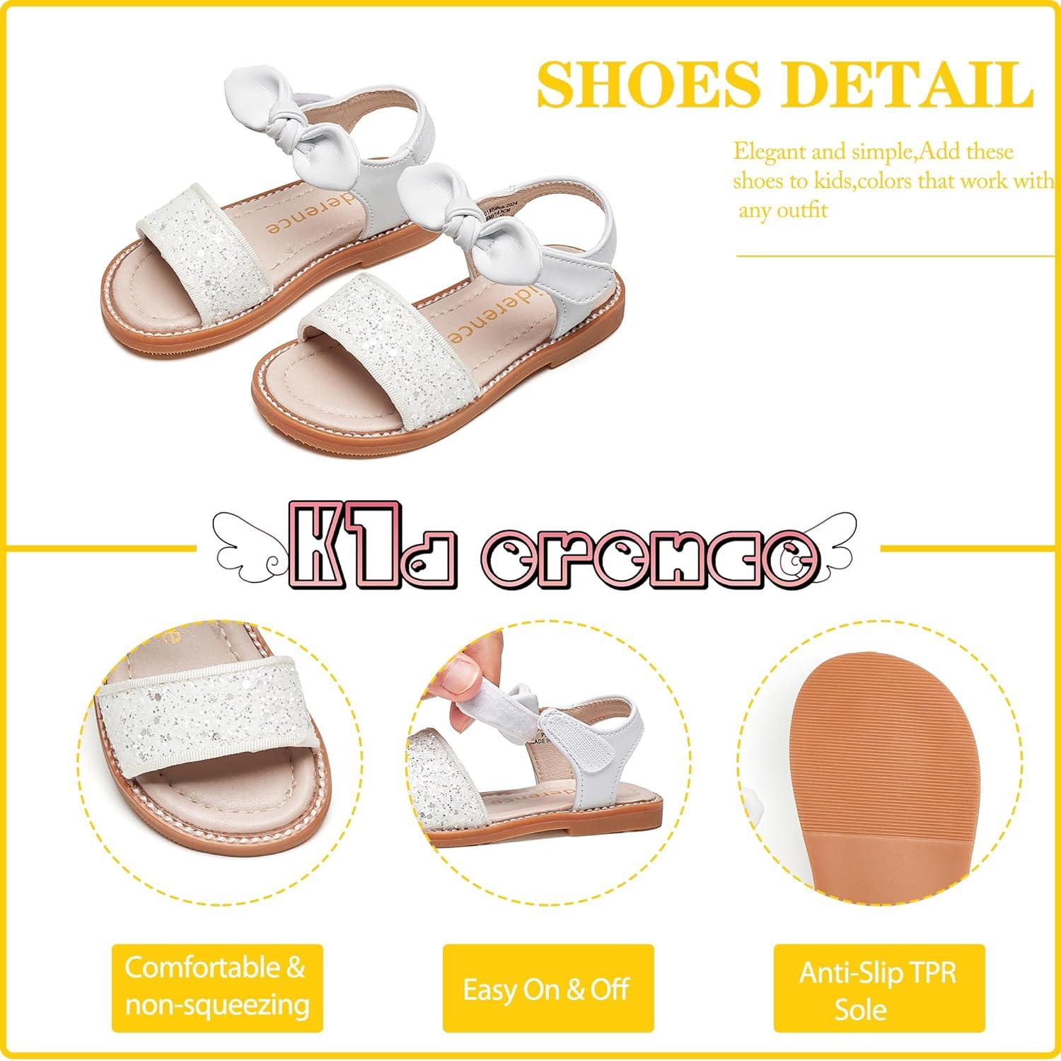 imageKiderence Toddler Girls Sandals Little Girls Kids Summer Shoes Toddler SandalsCk301 White