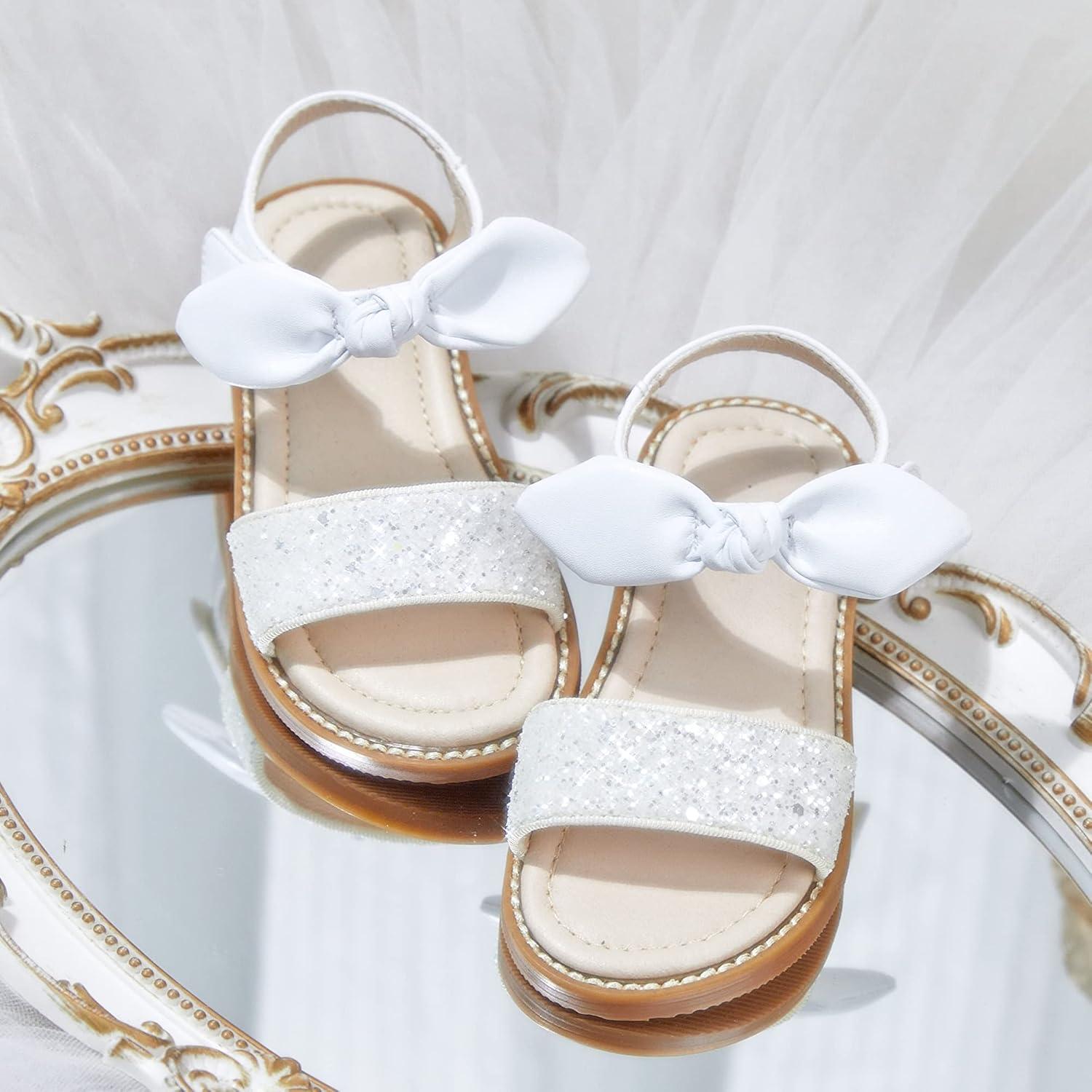 imageKiderence Toddler Girls Sandals Little Girls Kids Summer Shoes Toddler SandalsCk301 White