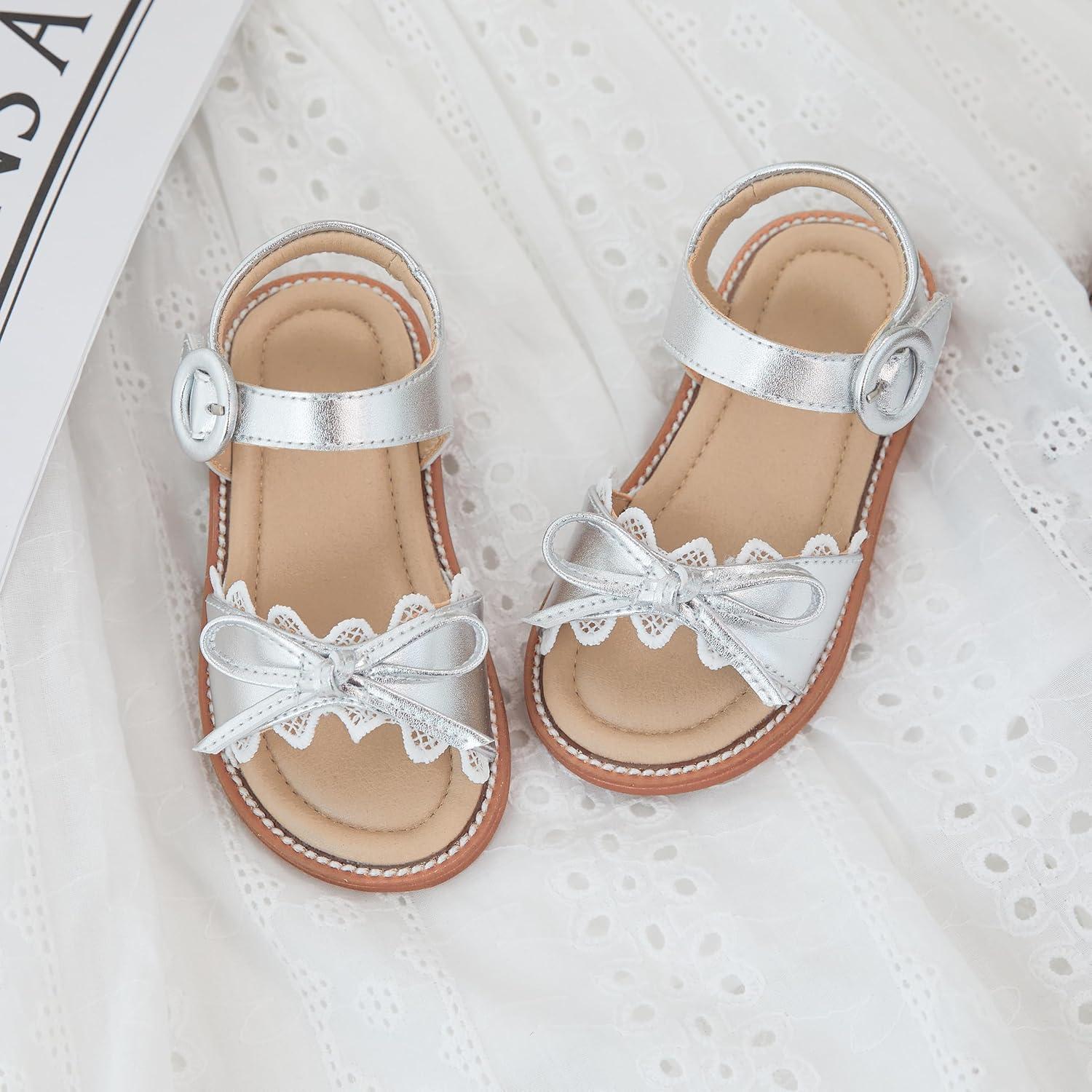 imageKiderence Toddler Girls Sandals Little Girls Kids Summer Shoes Toddler SandalsCk536 Silver