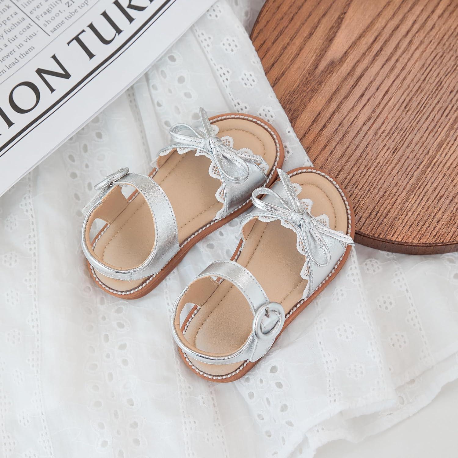 imageKiderence Toddler Girls Sandals Little Girls Kids Summer Shoes Toddler SandalsCk536 Silver