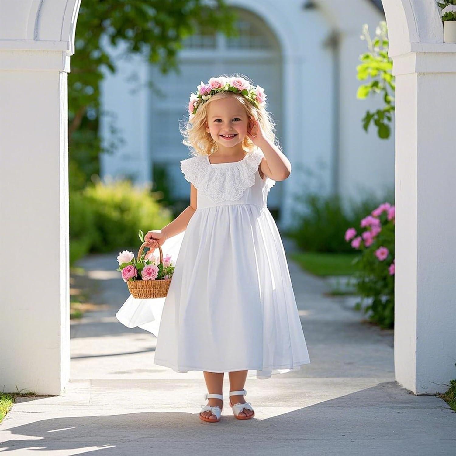 imageKiderence Toddler Girls Sandals Little Girls Kids Summer Shoes Toddler SandalsCk536 White