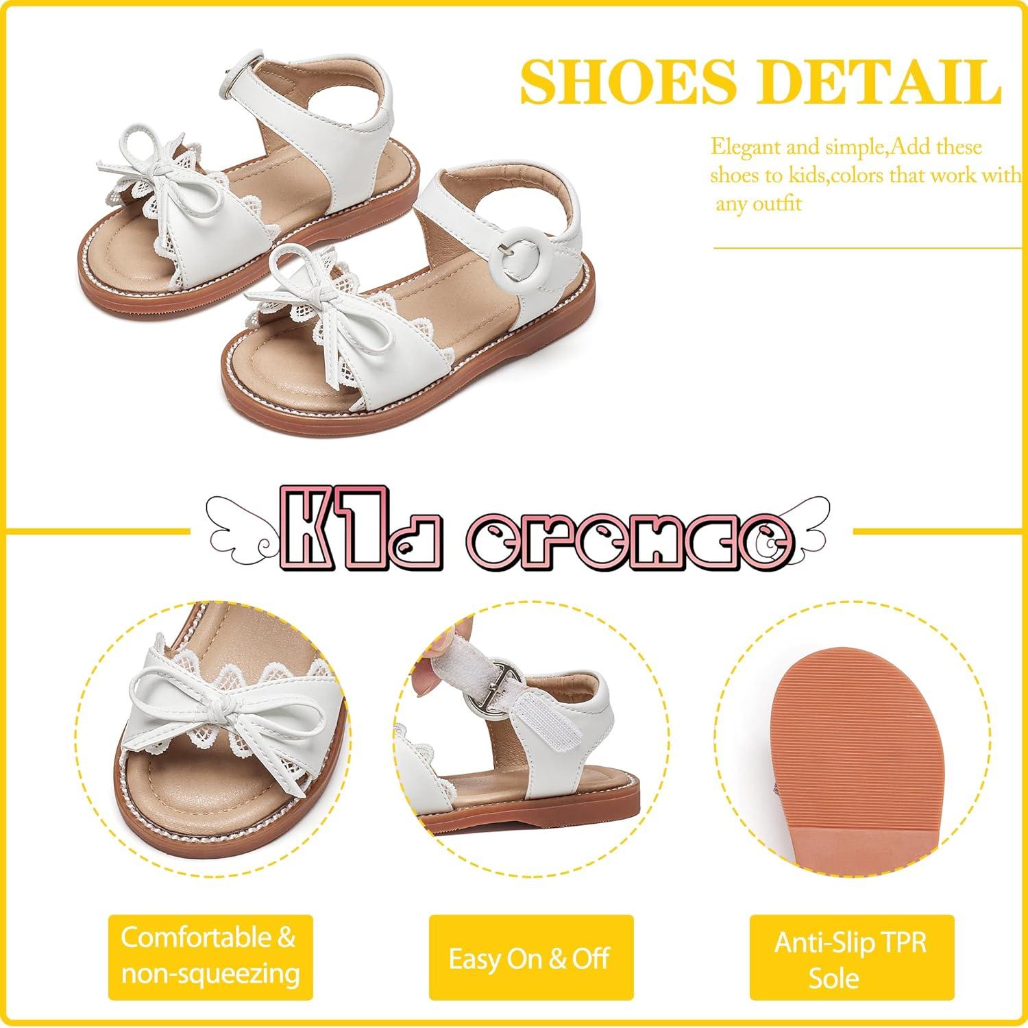 imageKiderence Toddler Girls Sandals Little Girls Kids Summer Shoes Toddler SandalsCk536 White