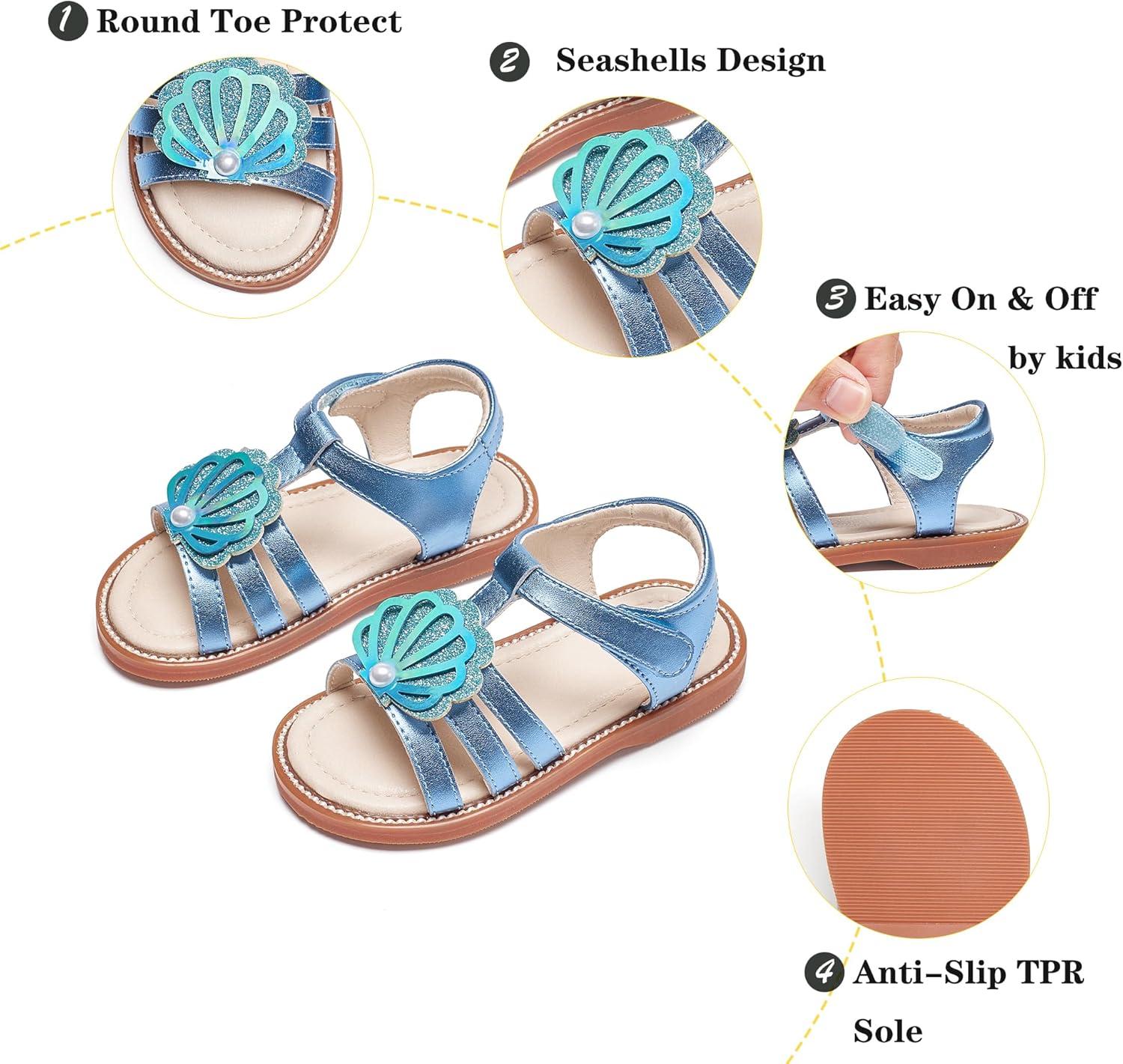 imageKiderence Toddler Girls Sandals Little Girls Kids Summer Shoes Toddler SandalsCk539 Blue