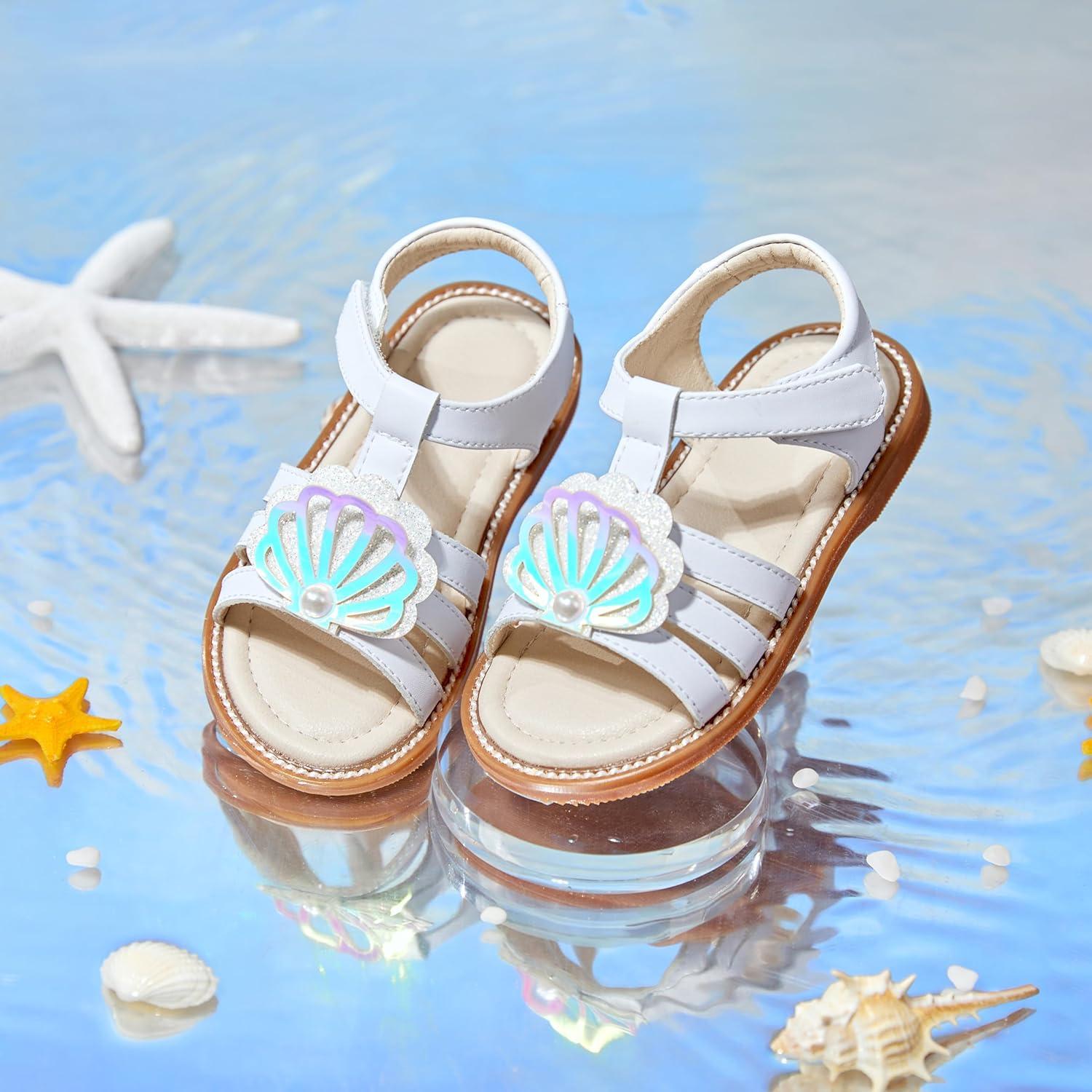 imageKiderence Toddler Girls Sandals Little Girls Kids Summer Shoes Toddler SandalsCk539 White