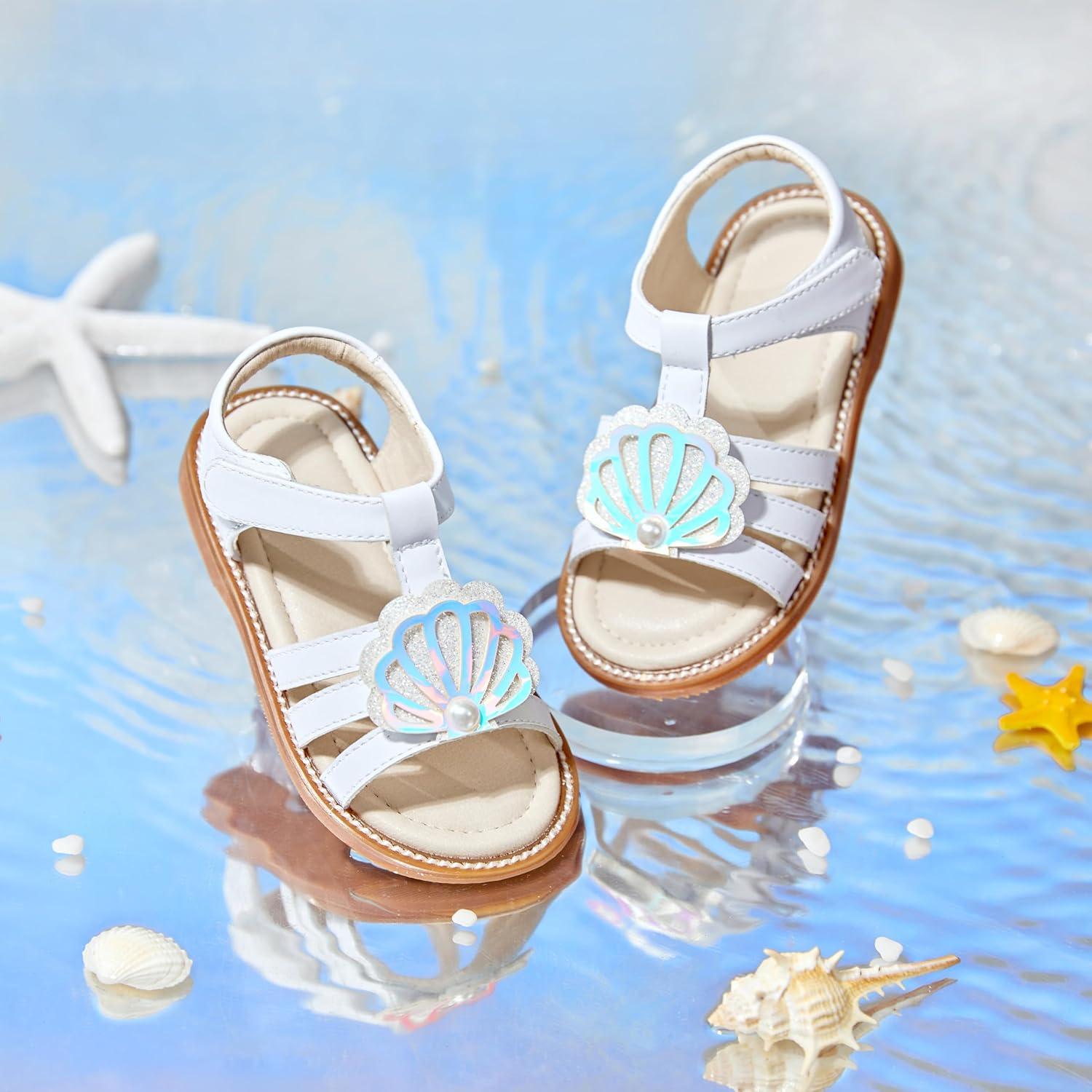 imageKiderence Toddler Girls Sandals Little Girls Kids Summer Shoes Toddler SandalsCk539 White