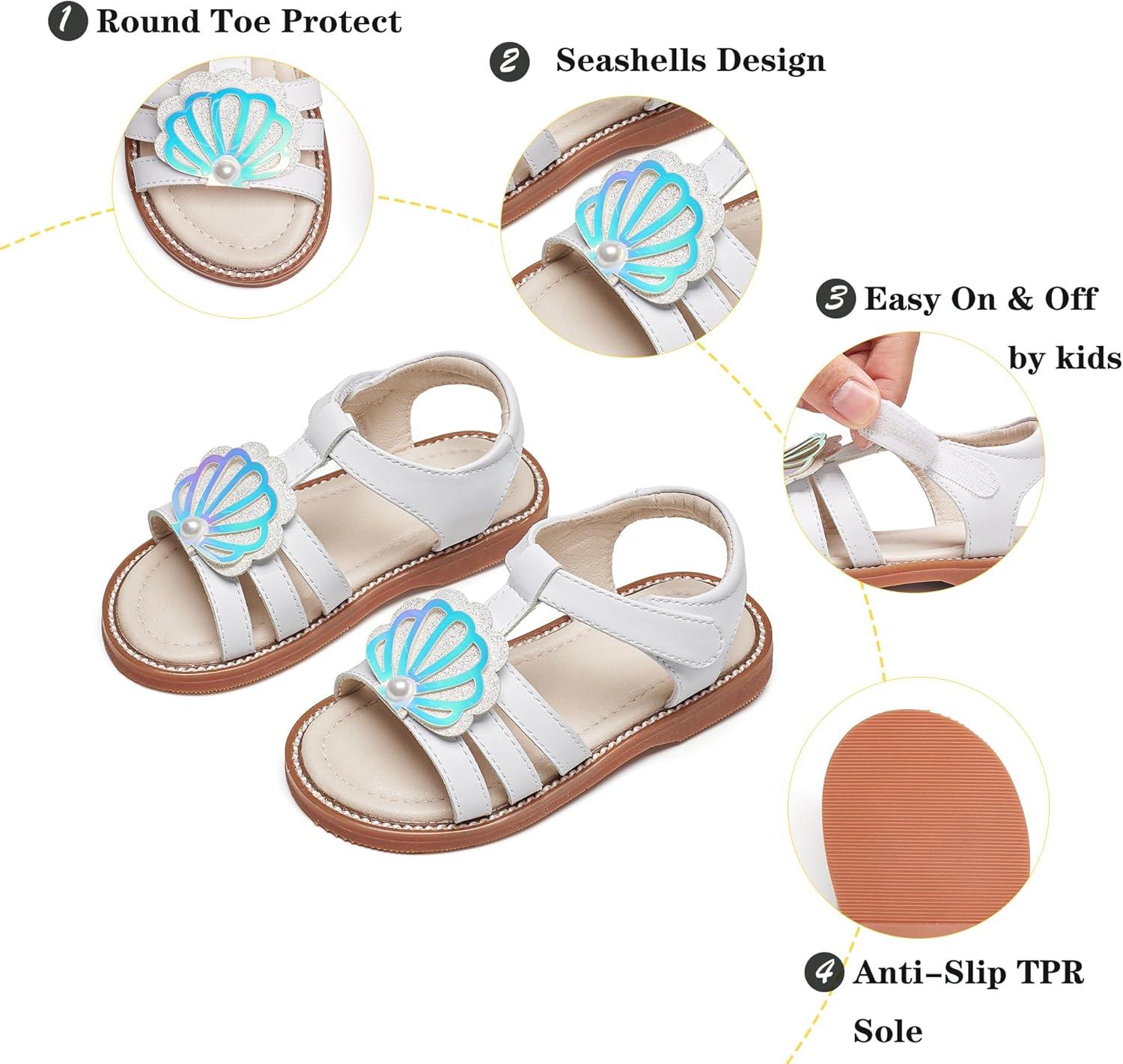 imageKiderence Toddler Girls Sandals Little Girls Kids Summer Shoes Toddler SandalsCk539 White