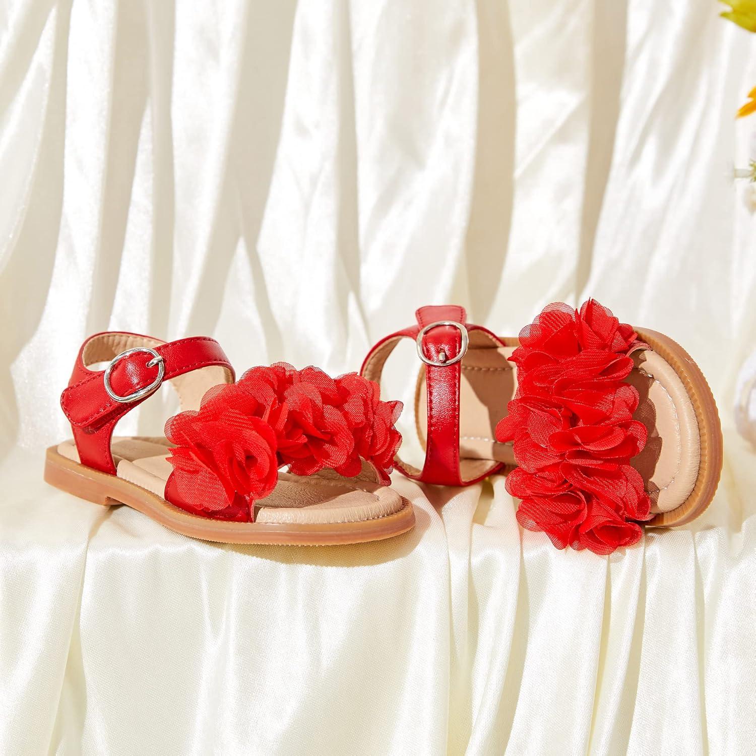 imageKiderence Toddler Girls Sandals Little Girls Kids Summer Shoes Toddler SandalsCk698 Red