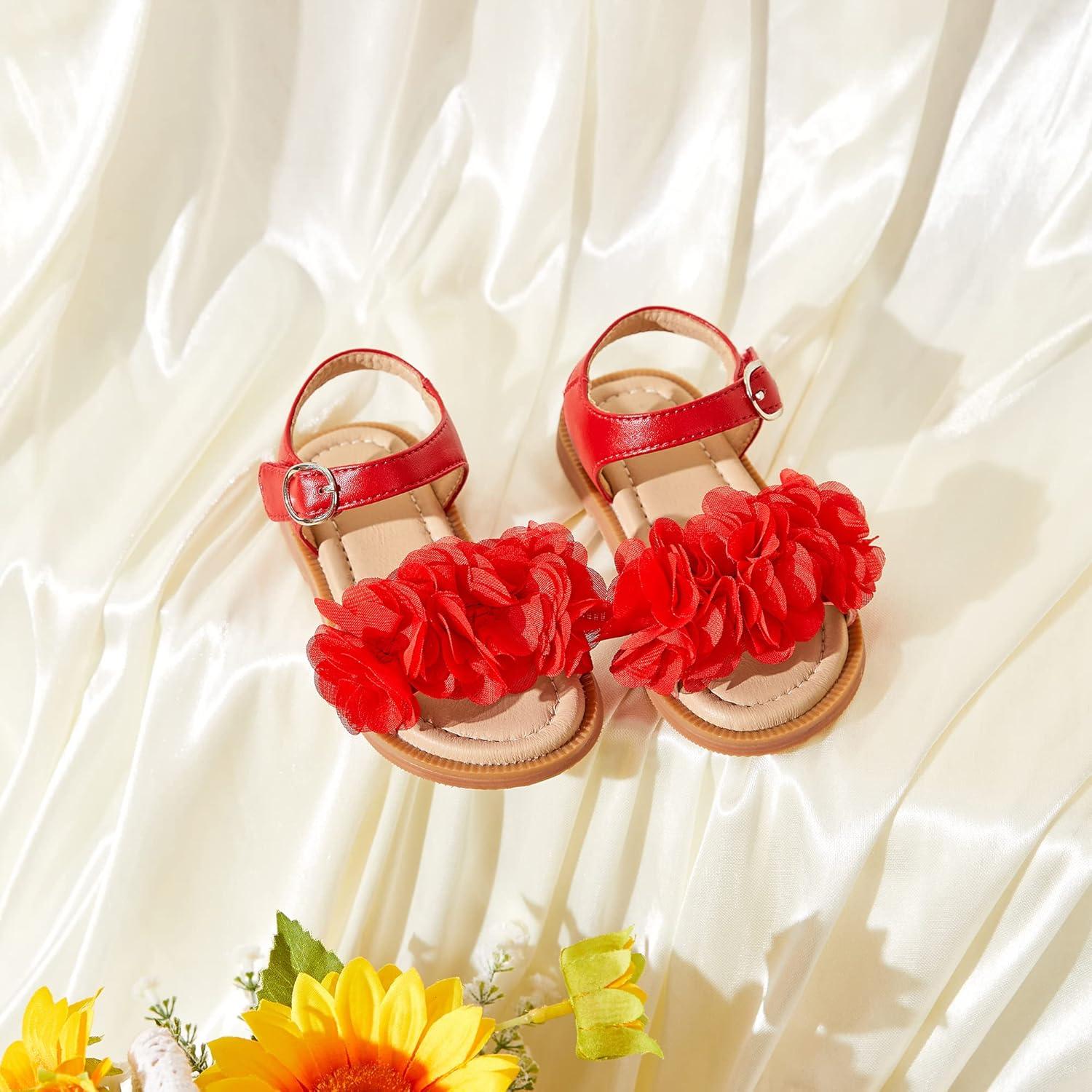 imageKiderence Toddler Girls Sandals Little Girls Kids Summer Shoes Toddler SandalsCk698 Red