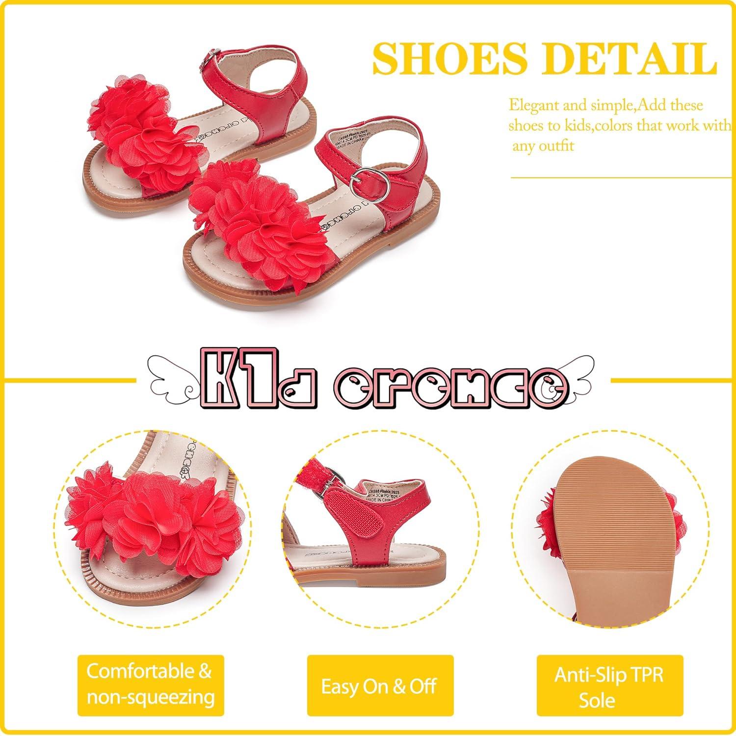 imageKiderence Toddler Girls Sandals Little Girls Kids Summer Shoes Toddler SandalsCk698 Red