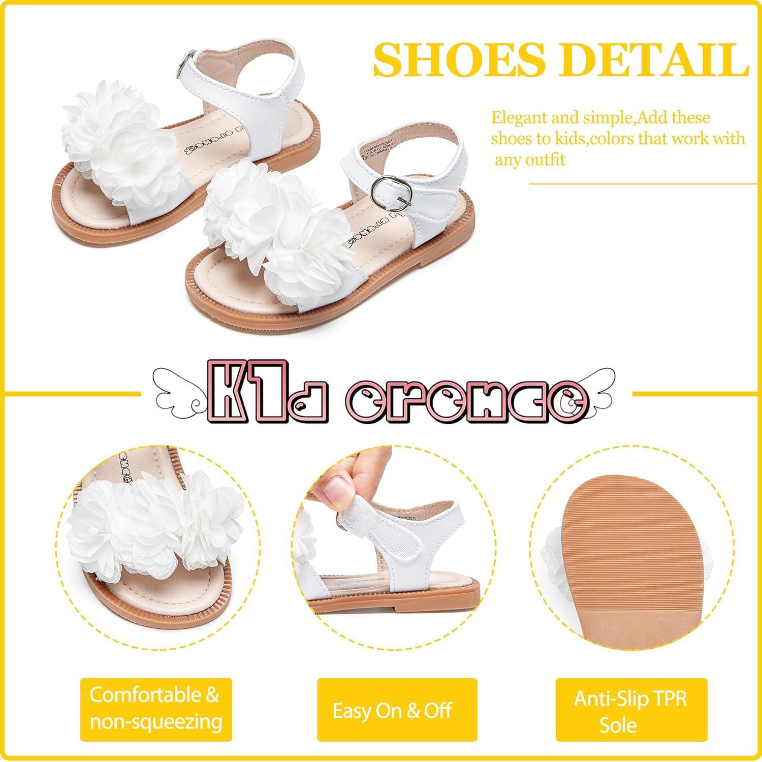 imageKiderence Toddler Girls Sandals Little Girls Kids Summer Shoes Toddler SandalsCk698 White