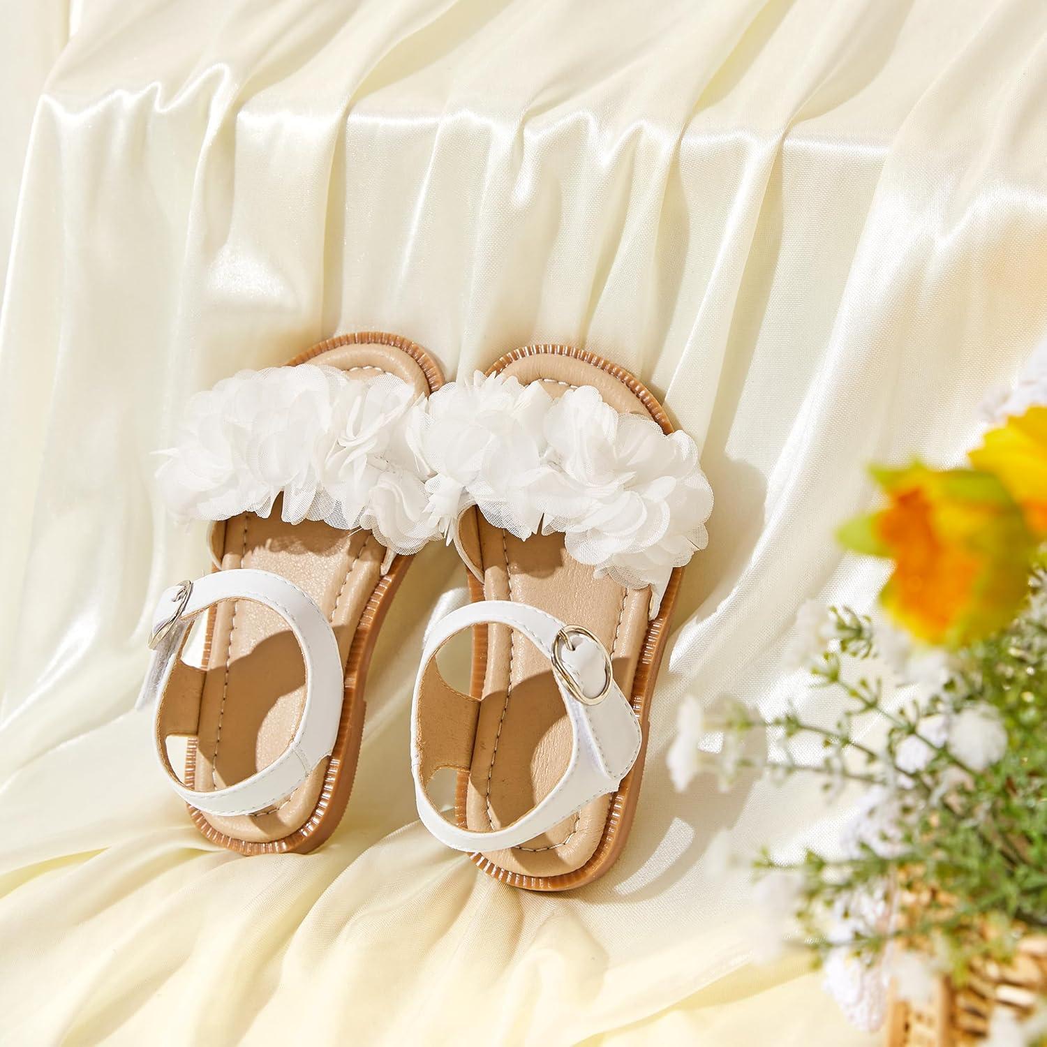 imageKiderence Toddler Girls Sandals Little Girls Kids Summer Shoes Toddler SandalsCk698 White