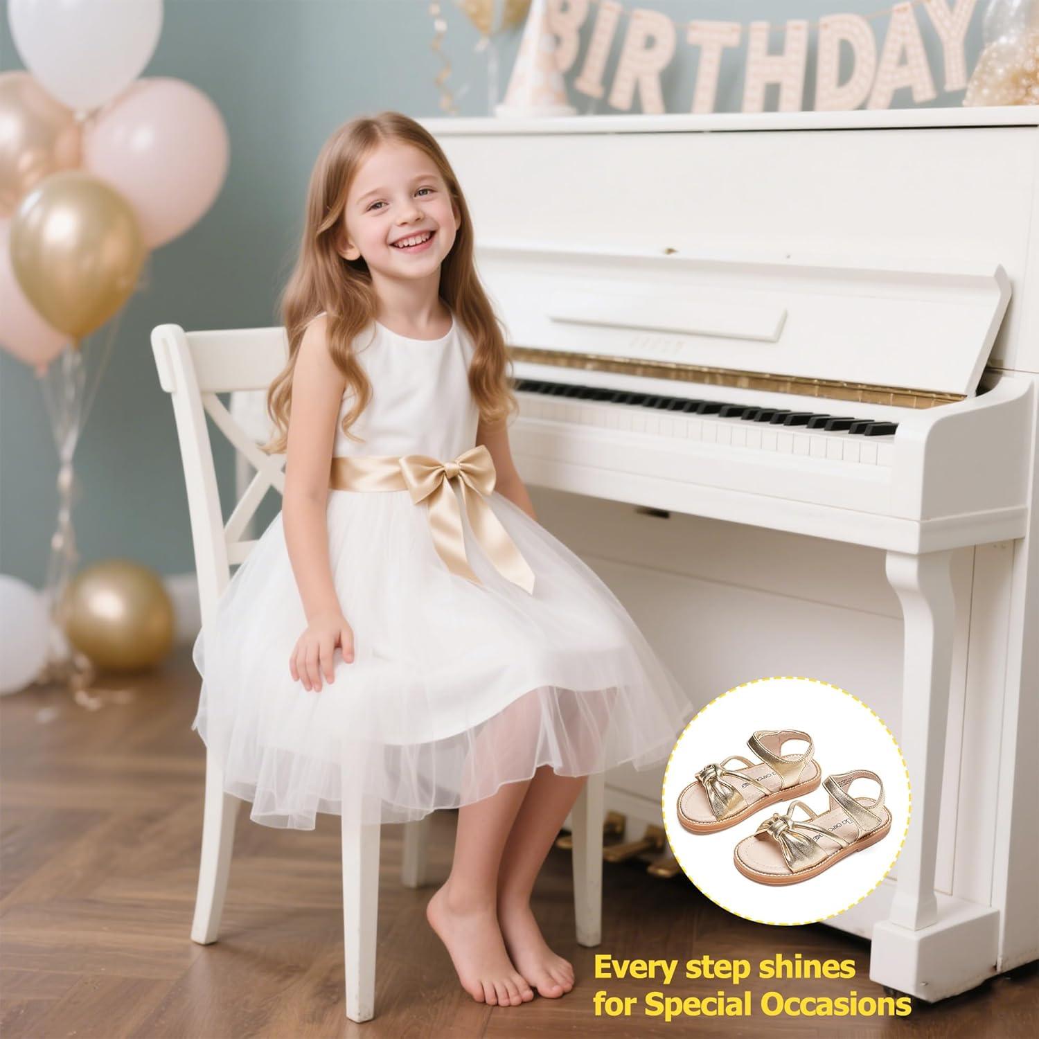 imageKiderence Toddler Girls Sandals Little Girls Kids Summer Shoes Toddler SandalsCk930 Gold