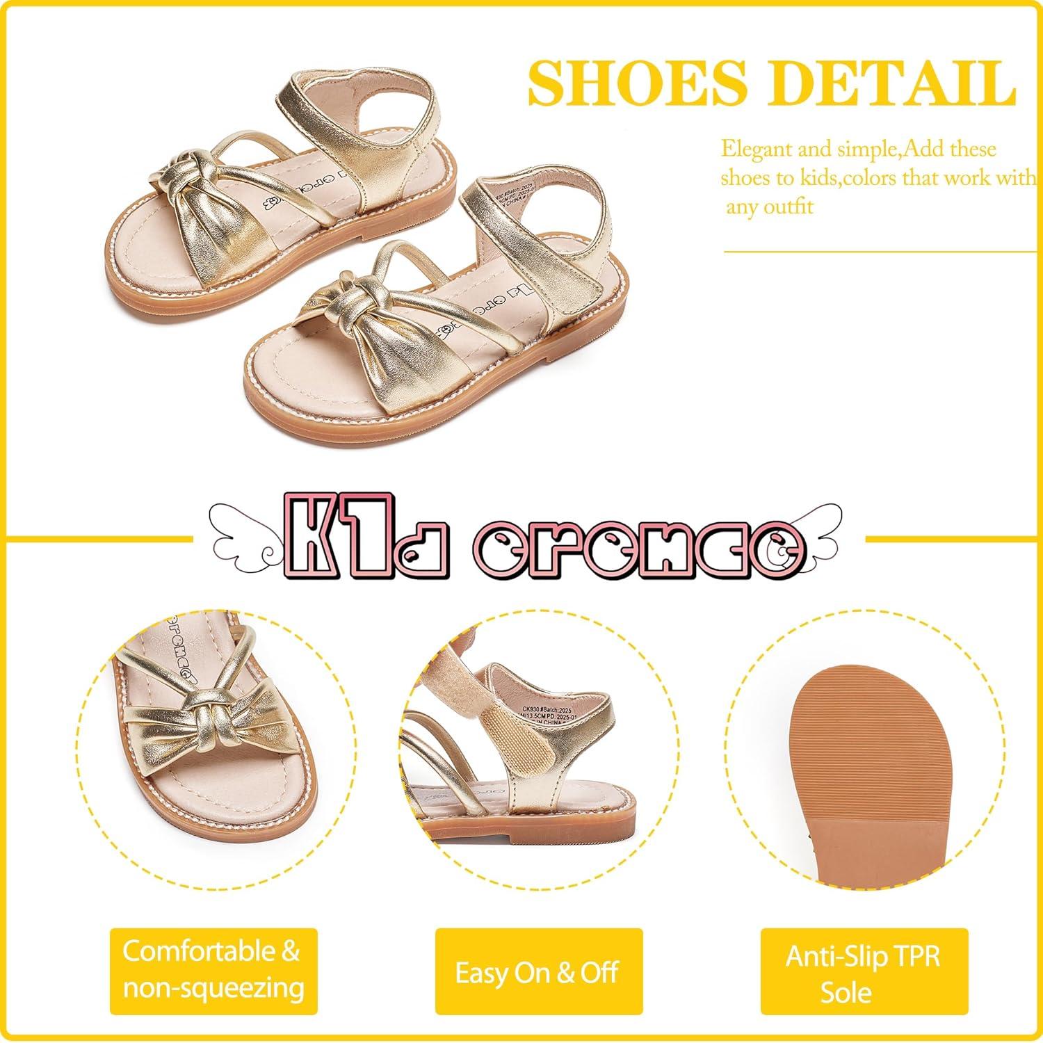 imageKiderence Toddler Girls Sandals Little Girls Kids Summer Shoes Toddler SandalsCk930 Gold