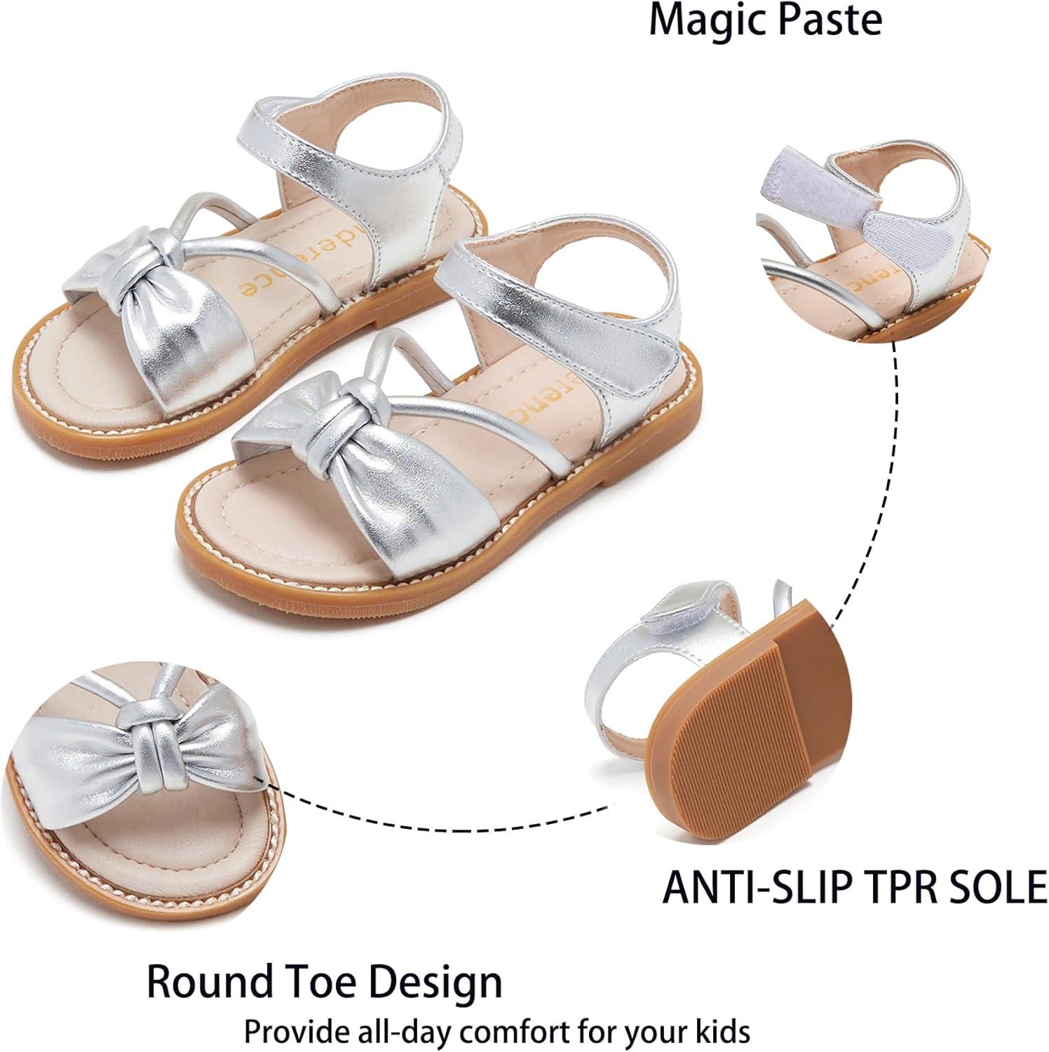 imageKiderence Toddler Girls Sandals Little Girls Kids Summer Shoes Toddler SandalsCk930 Silver
