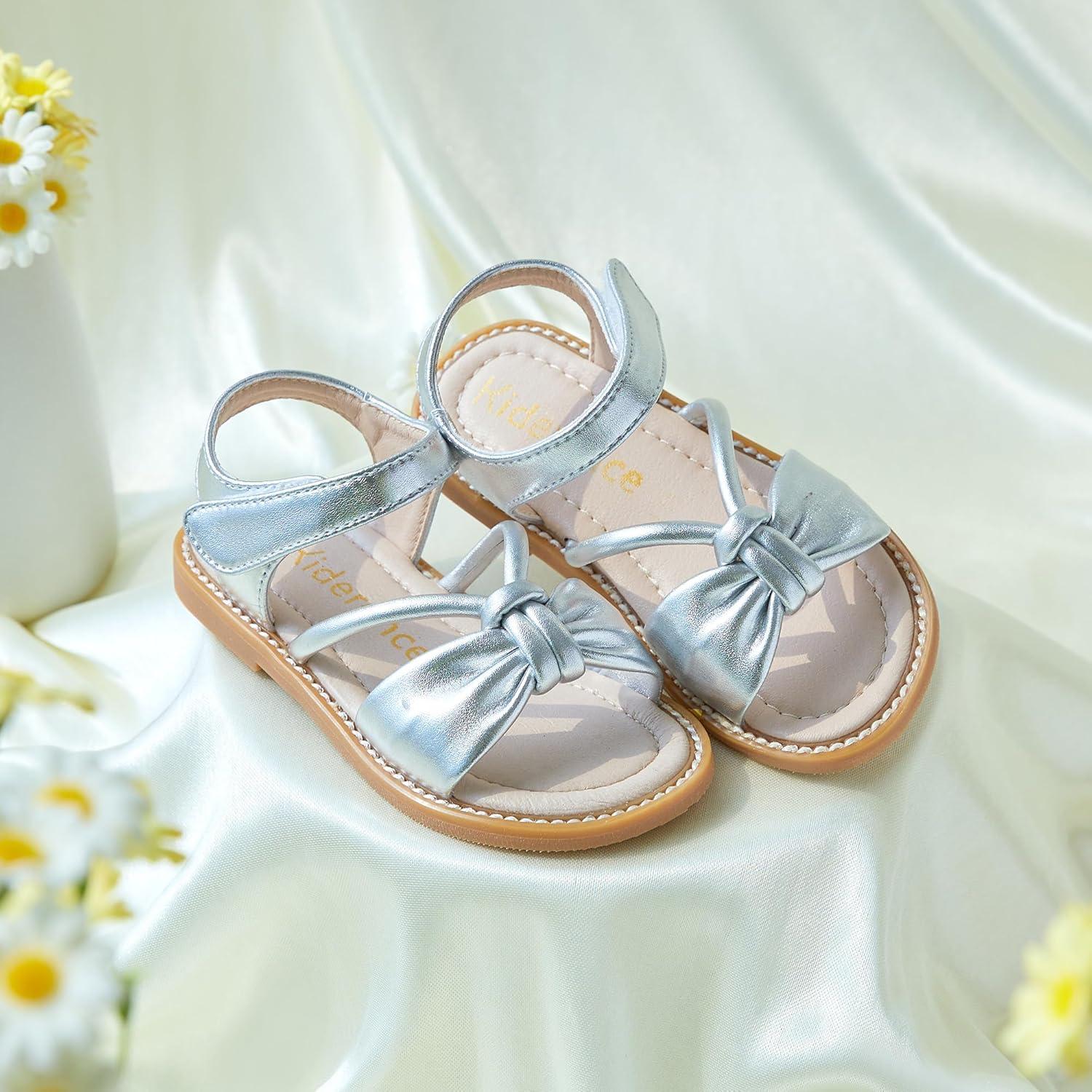 imageKiderence Toddler Girls Sandals Little Girls Kids Summer Shoes Toddler SandalsCk930 Silver