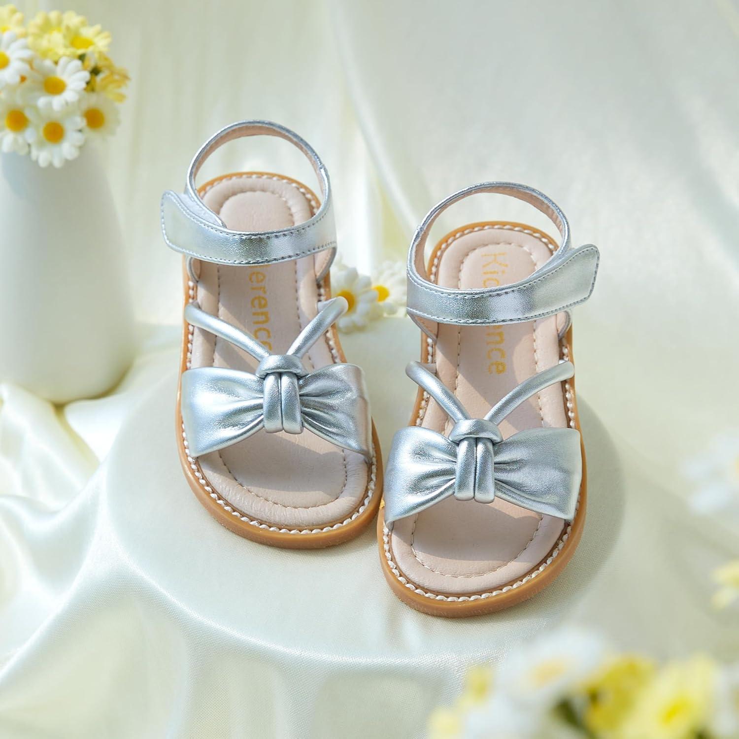 imageKiderence Toddler Girls Sandals Little Girls Kids Summer Shoes Toddler SandalsCk930 Silver