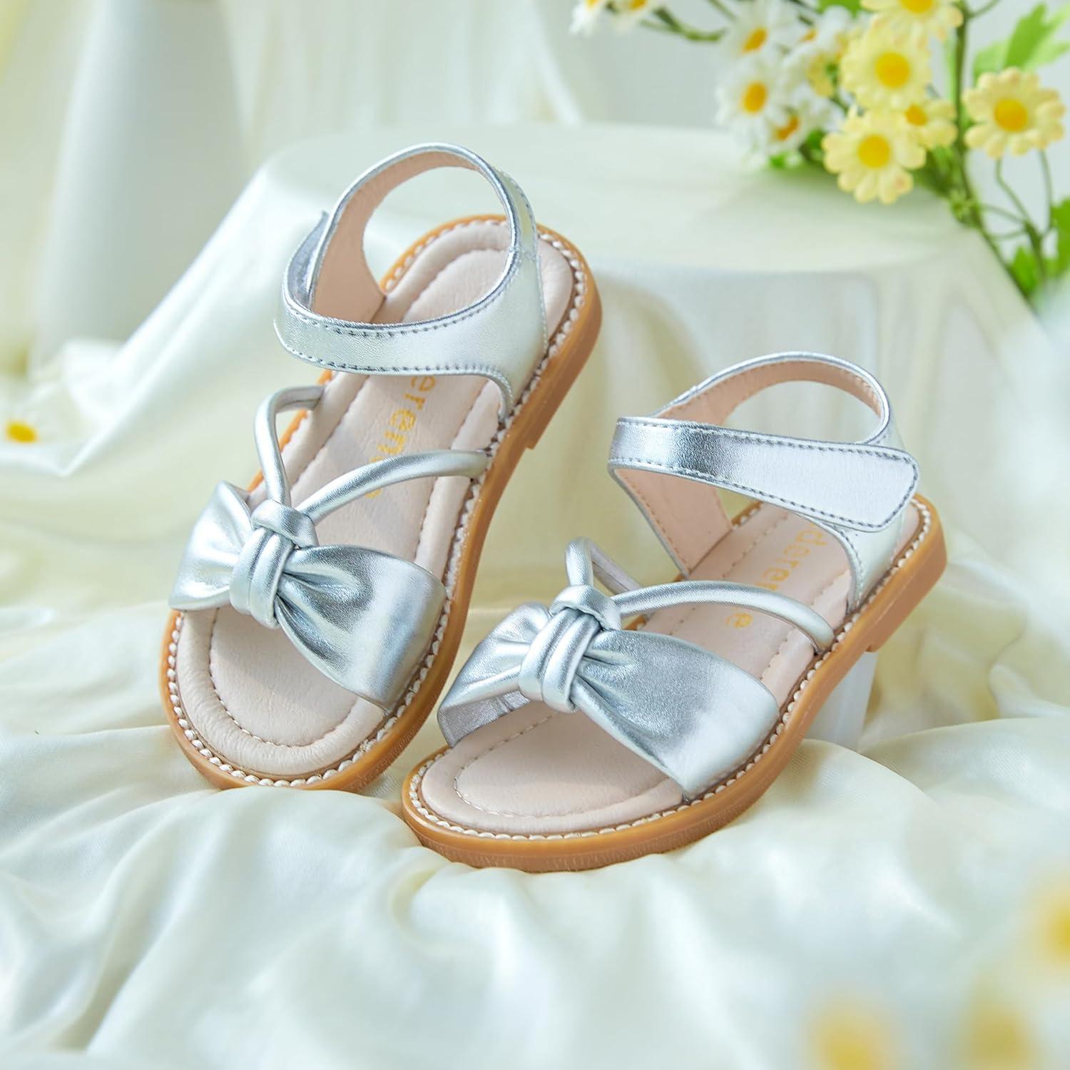 imageKiderence Toddler Girls Sandals Little Girls Kids Summer Shoes Toddler SandalsCk930 Silver