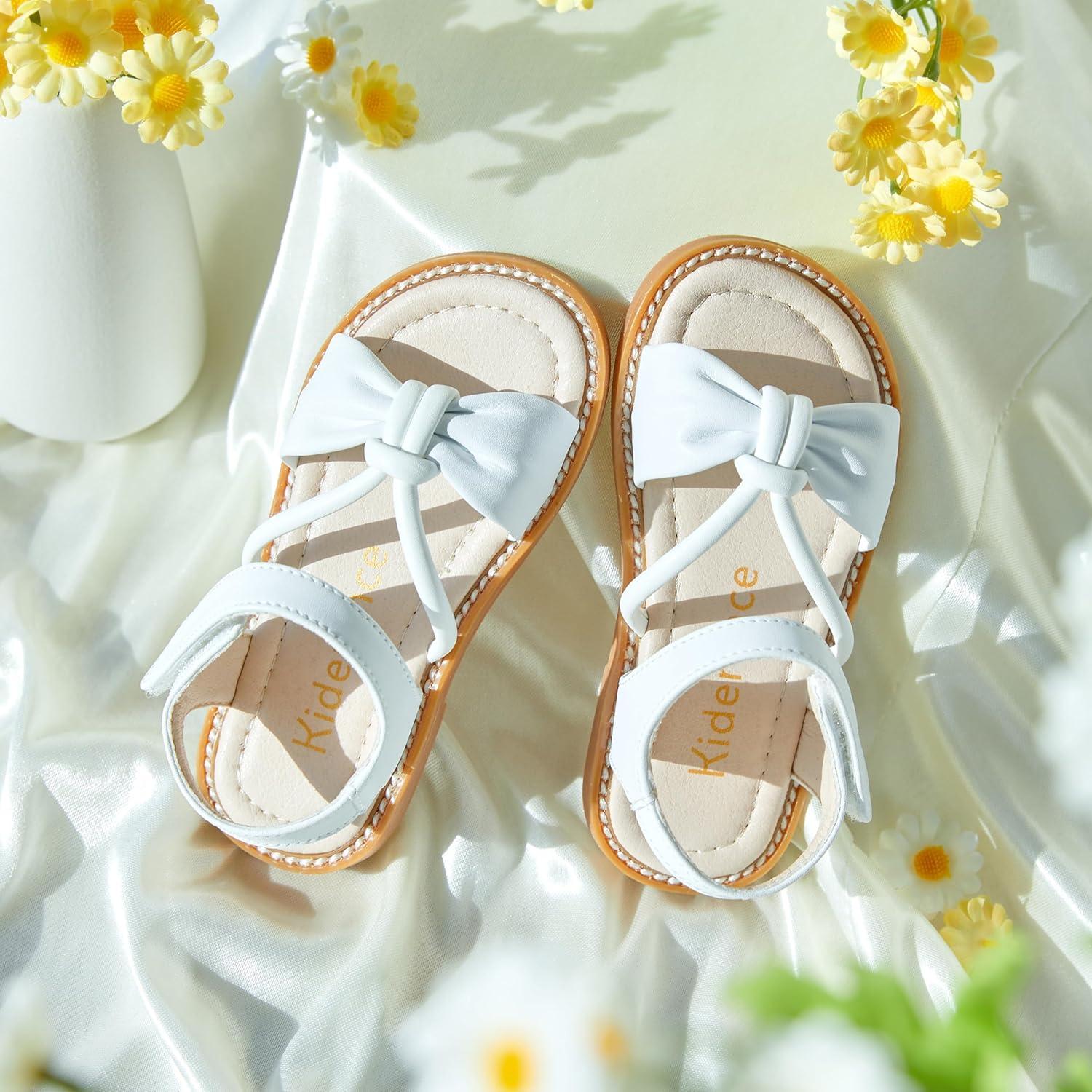 imageKiderence Toddler Girls Sandals Little Girls Kids Summer Shoes Toddler SandalsCk930 White