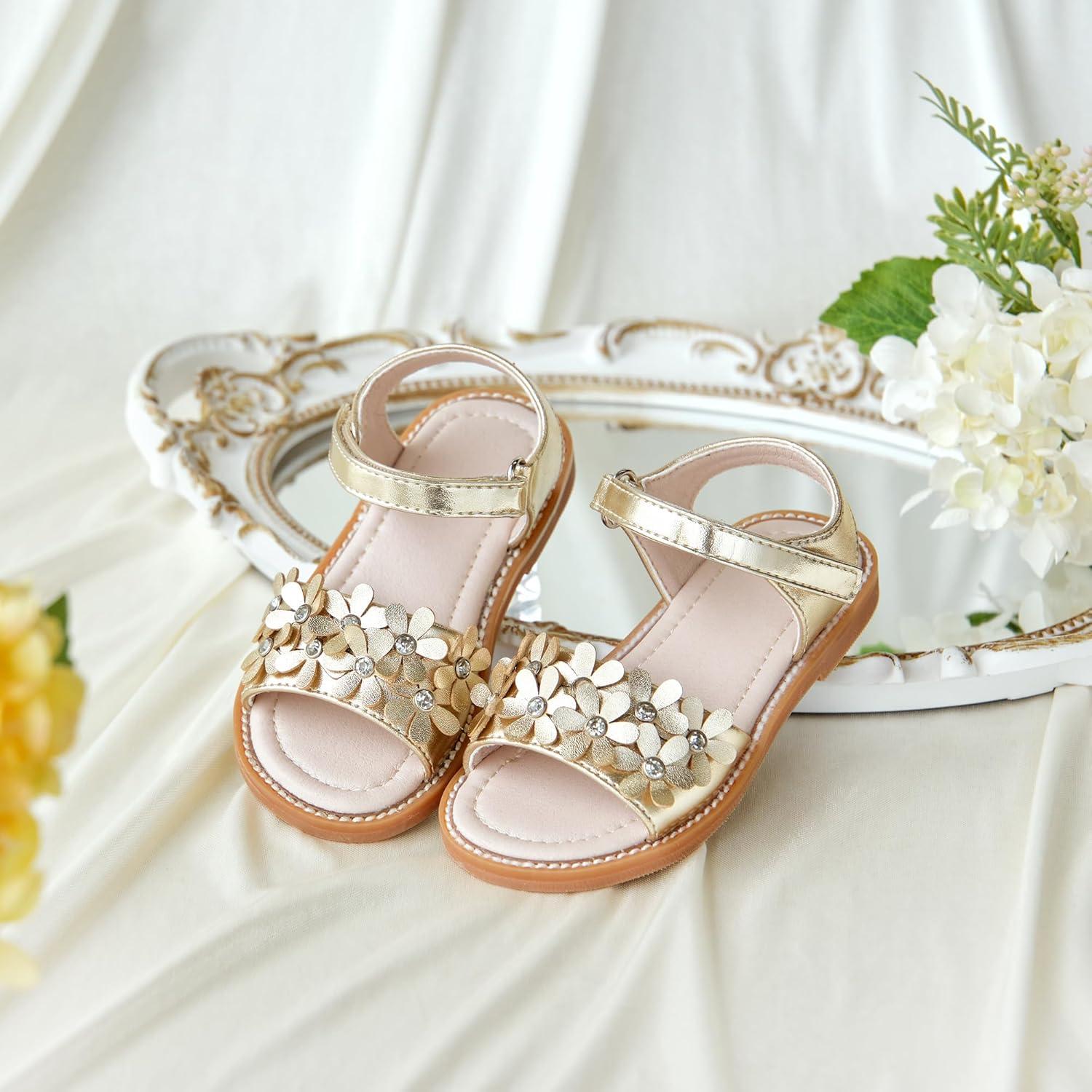 imageKiderence Toddler Girls Sandals Little Girls Kids Summer Shoes Toddler SandalsCk935 Gold