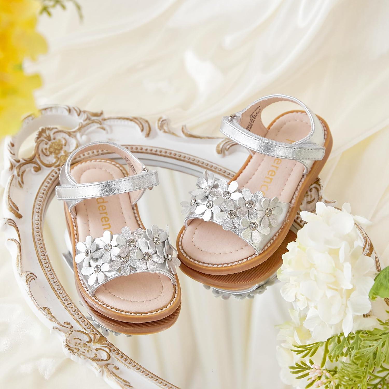 imageKiderence Toddler Girls Sandals Little Girls Kids Summer Shoes Toddler SandalsCk935 Silver