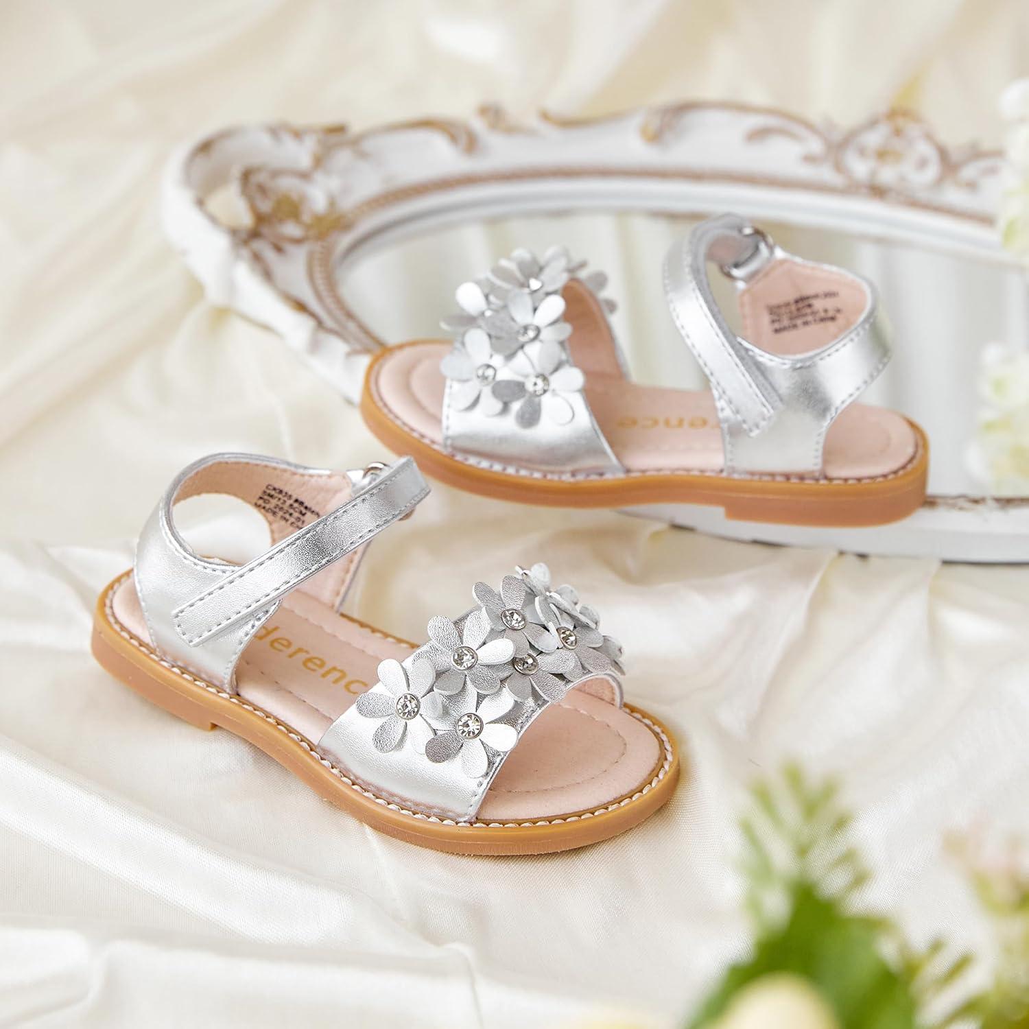 imageKiderence Toddler Girls Sandals Little Girls Kids Summer Shoes Toddler SandalsCk935 Silver