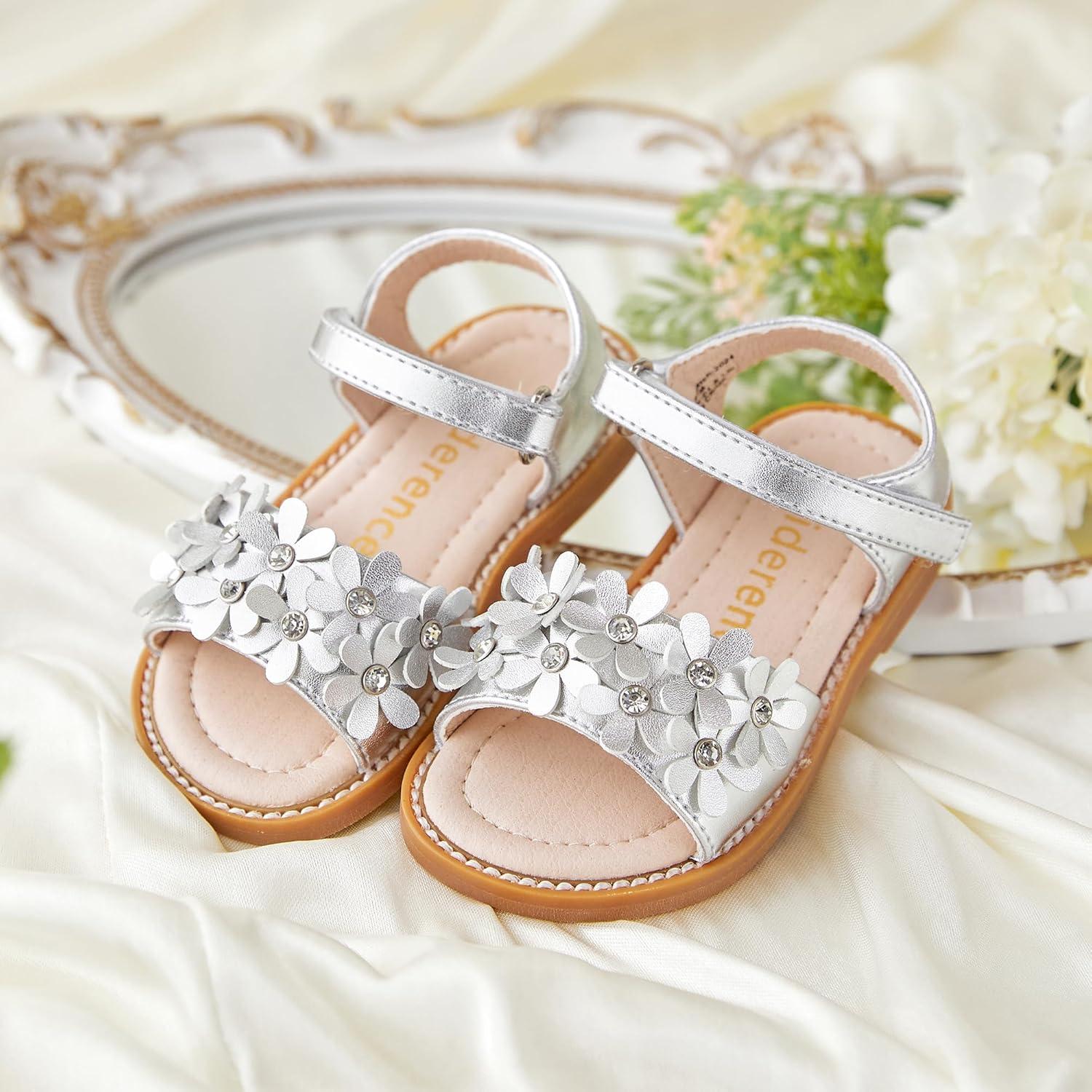 imageKiderence Toddler Girls Sandals Little Girls Kids Summer Shoes Toddler SandalsCk935 Silver