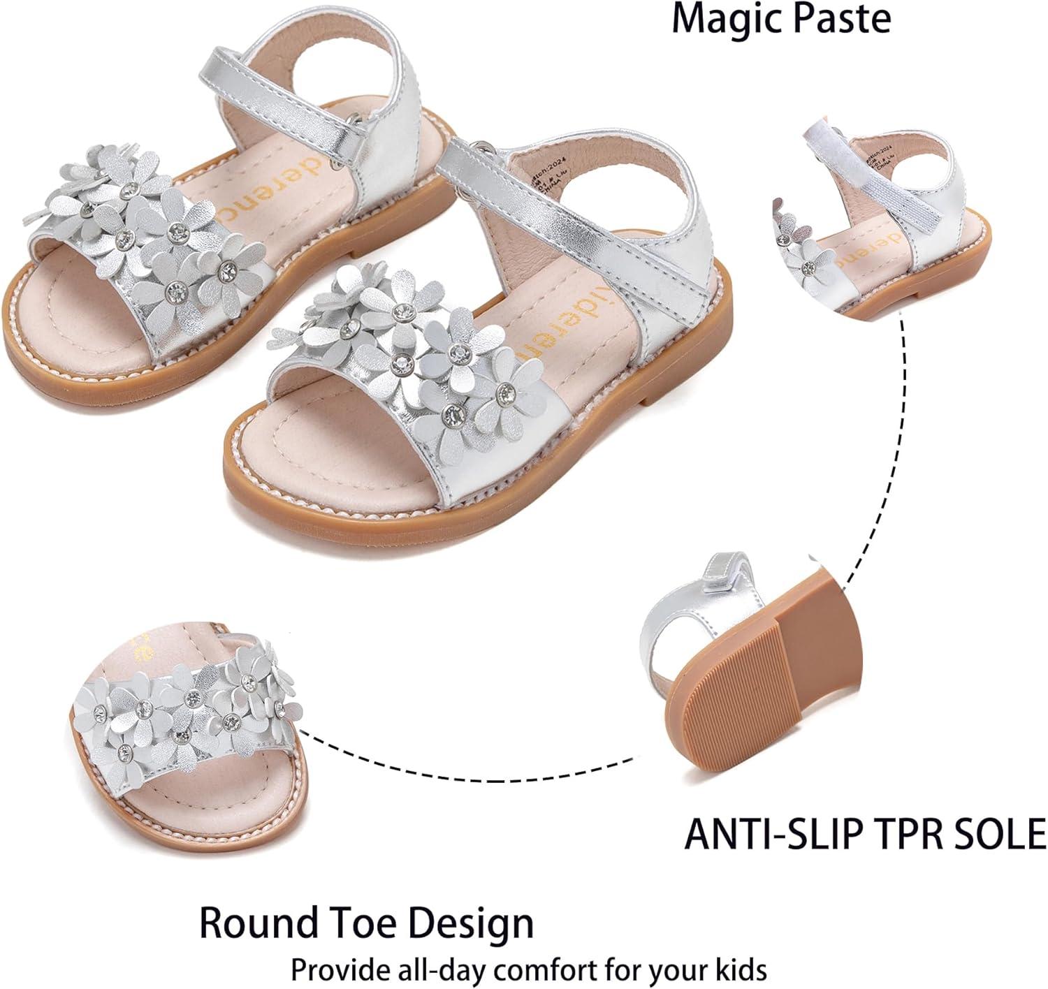 imageKiderence Toddler Girls Sandals Little Girls Kids Summer Shoes Toddler SandalsCk935 Silver